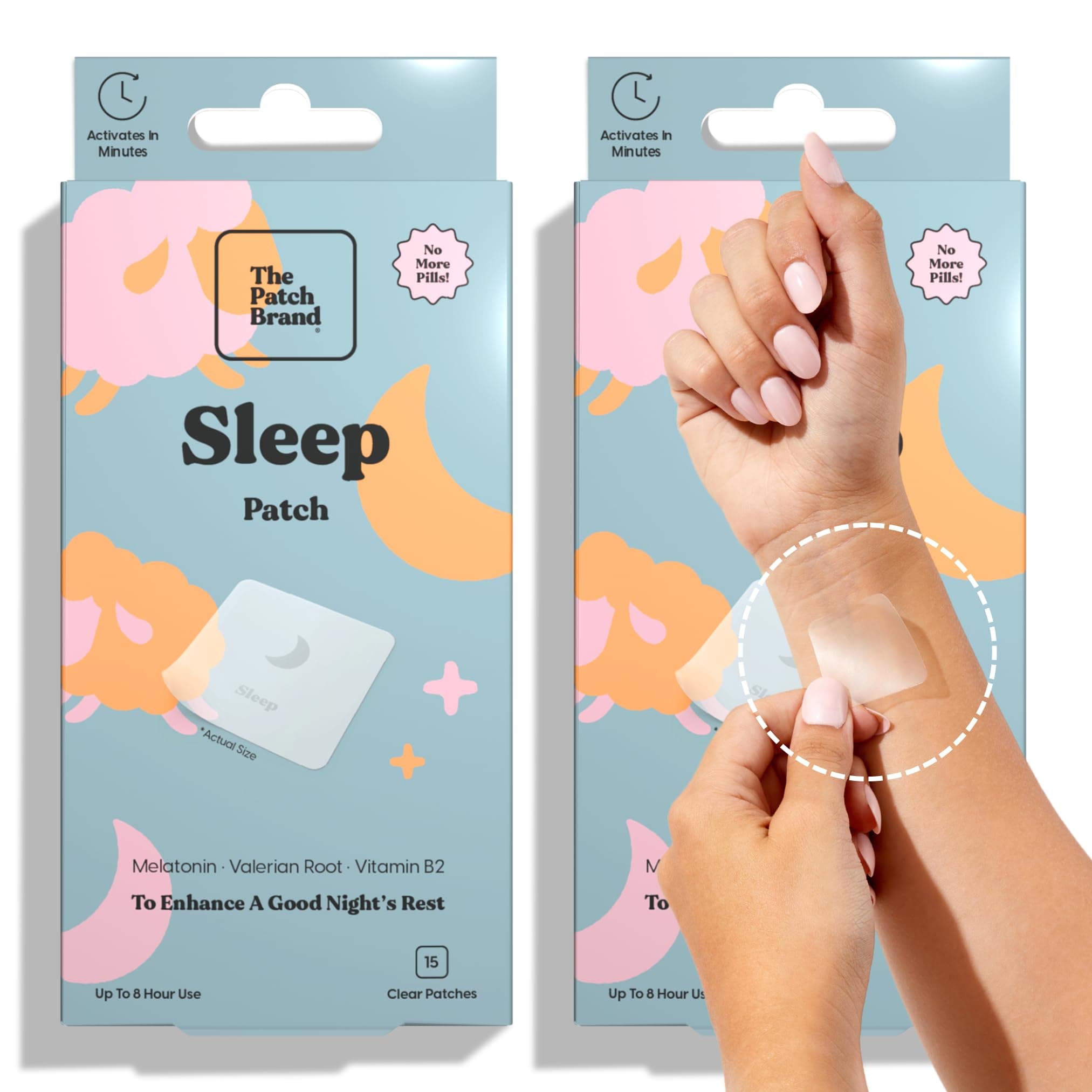 The Patch Brand Sleep Patches | Support Restful Sleep with Melatonin, Valerian Root & B6 | All Natural Vitamins & Mineral Patch Plant Based and Cruelty Free Water Resistant Patches That Last All Night