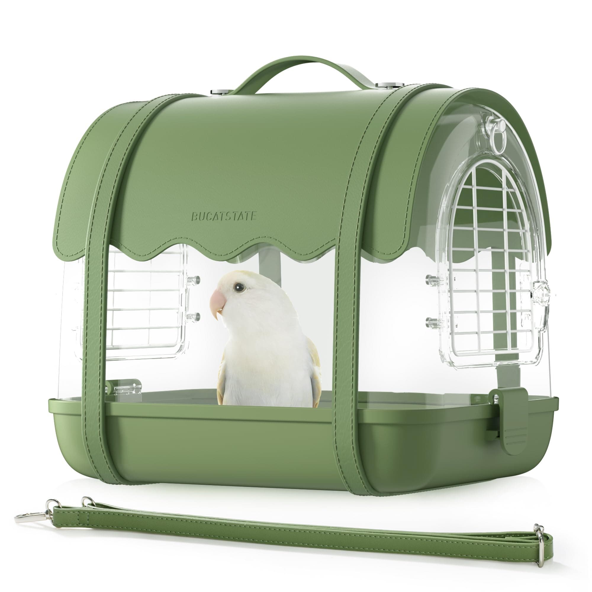 BUCATSTATE Bird Carrier Backpack with Shade Cover, Travel Bird Cage Bag Lightweight, Visible Window for Parrots, Small Cockatiels, Budgie and Other Similar Size Birds