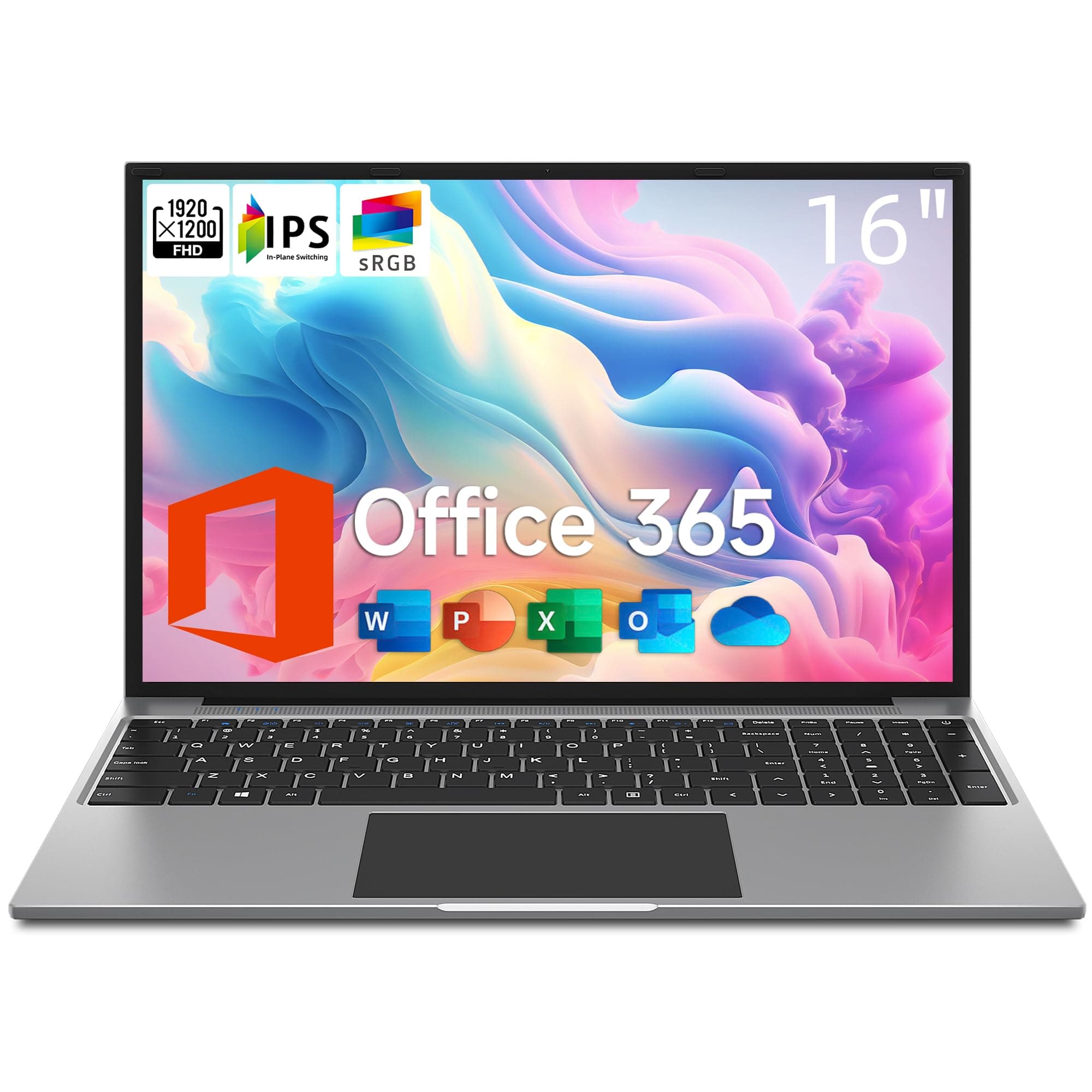 jumper Laptop, 16 Inch FHD IPS 1200p Screen, 5305U Processor, 4GB RAM 128GB SSD Expandable 1TB, Office 365 1-Year Subscription, Windows 11 Computer with 2 Stereo Speakers, WiFi-5, HDMI.