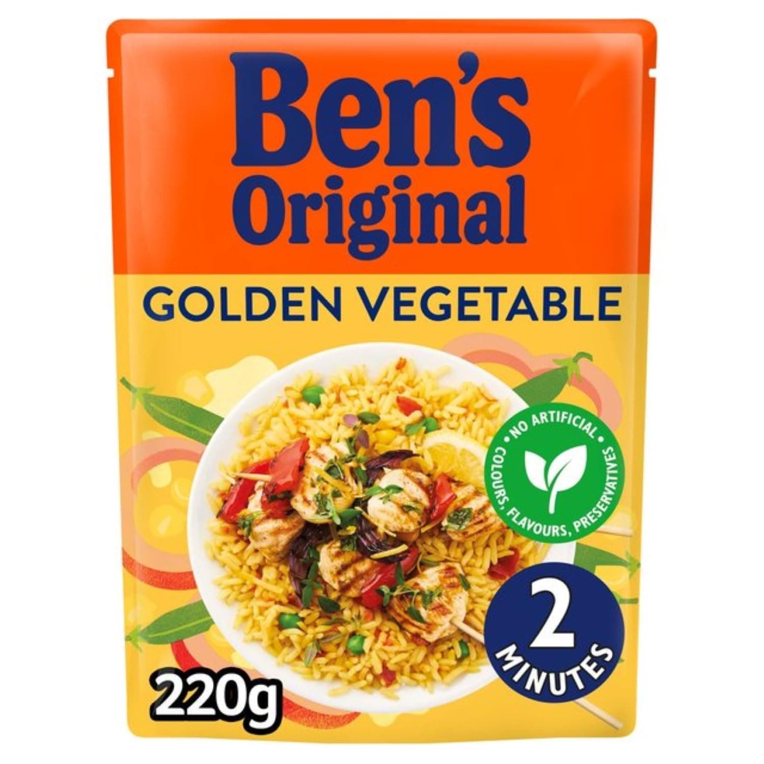 Ben's Original Golden Vegetable Microwave Rice Pouch, 220g