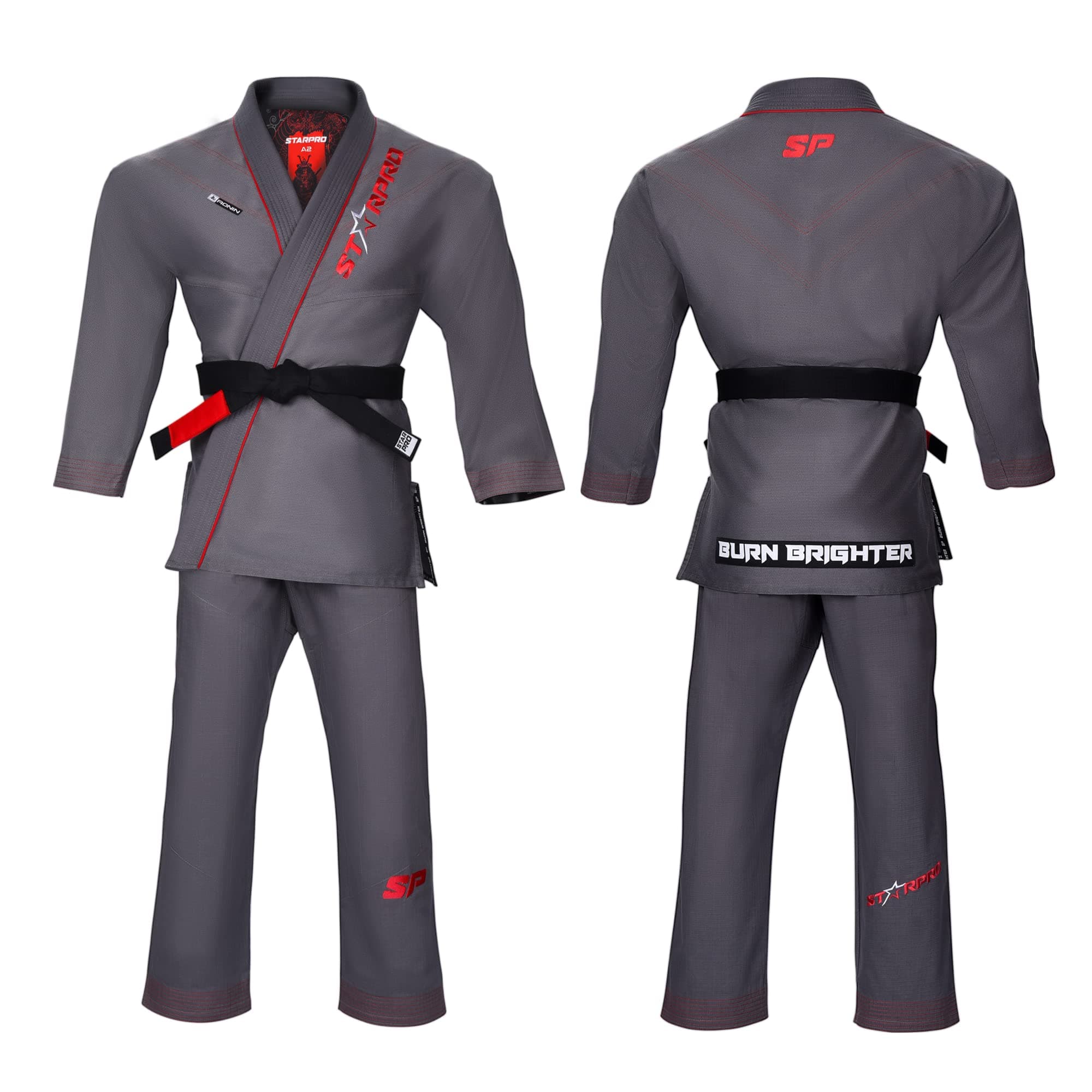 StarproRonin BJJ GI - Premium Cotton Blend - White Blue Black - Preshrunk Gi for Men Women for Martial Arts Training and Fight - A0 A1 A2 A3 A4 A5
