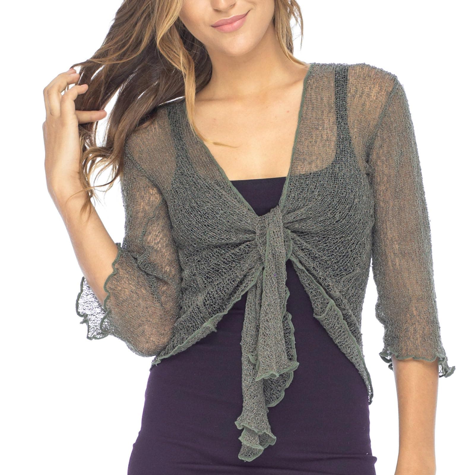 Back From Bali womens W-krisna-shrug-lite Cardigan Shrug