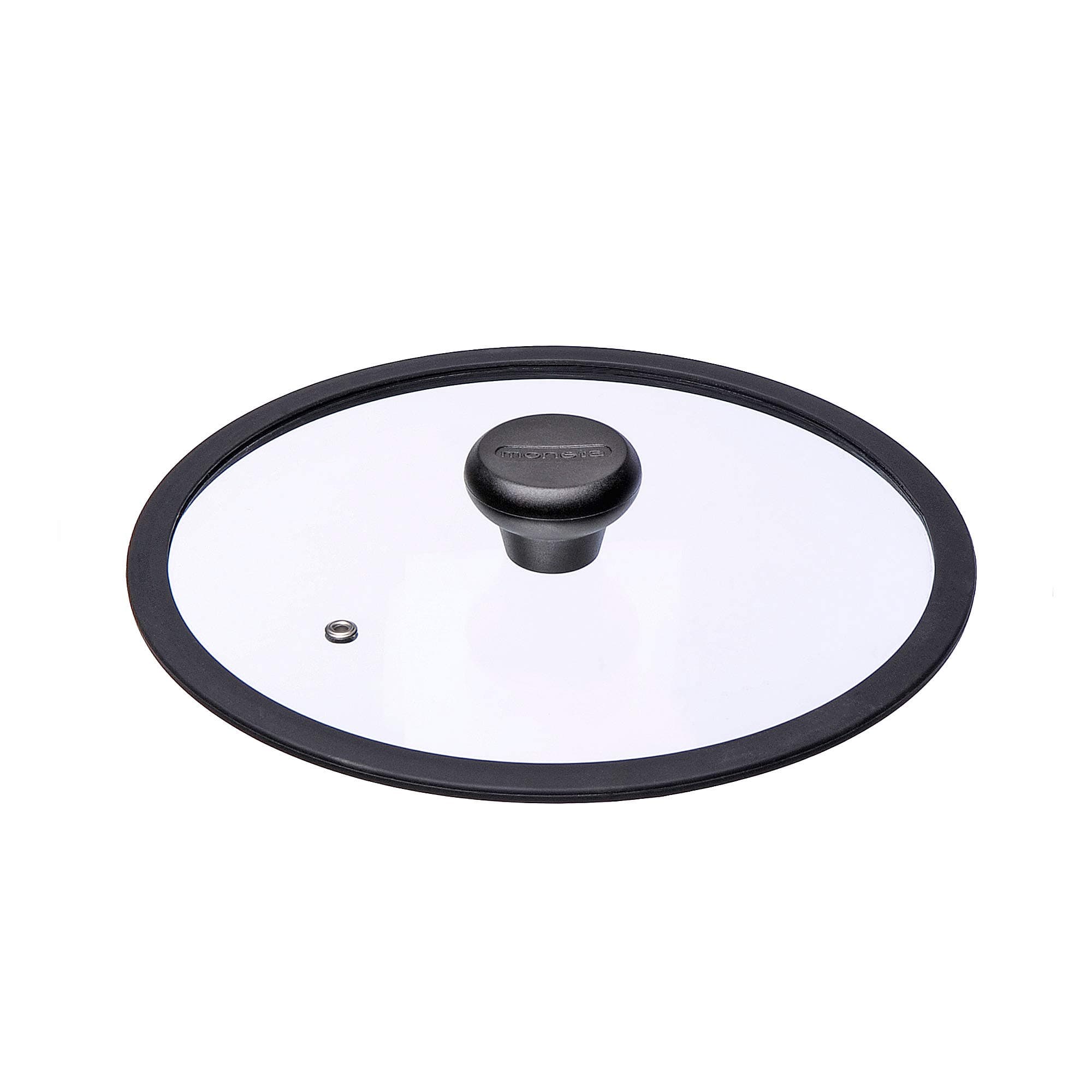 Moneta Etnea Glass Lid for Pots and Pans, Tempered Glass with Silicone Rim, Easy Grip, Steam Vent, 24 cm