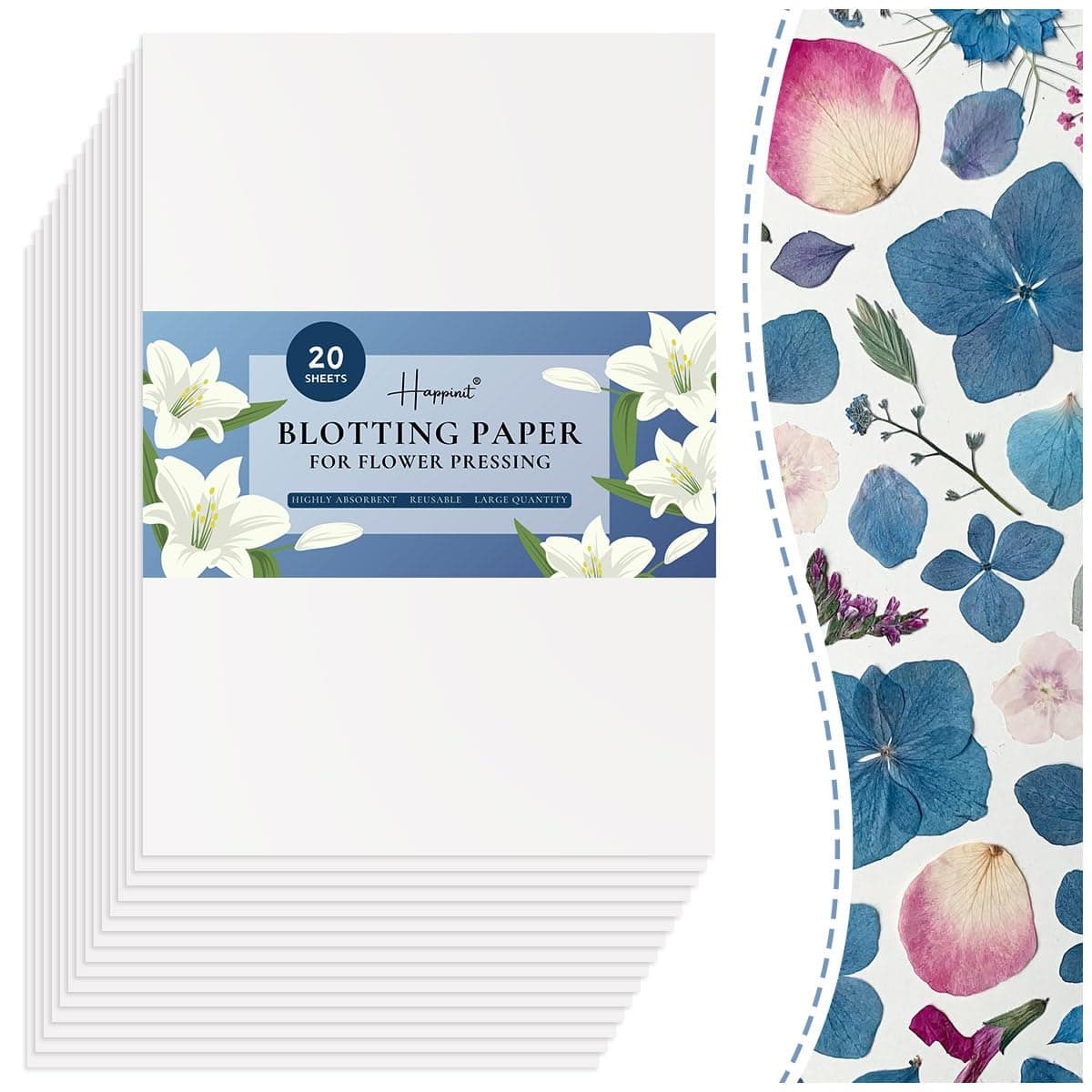 100 A4 Size Blotting Papers for Herbarium Craft, Large Blotter Paper for Herbarium & Flower Press, Working with Pressing Kit for Adults (100)