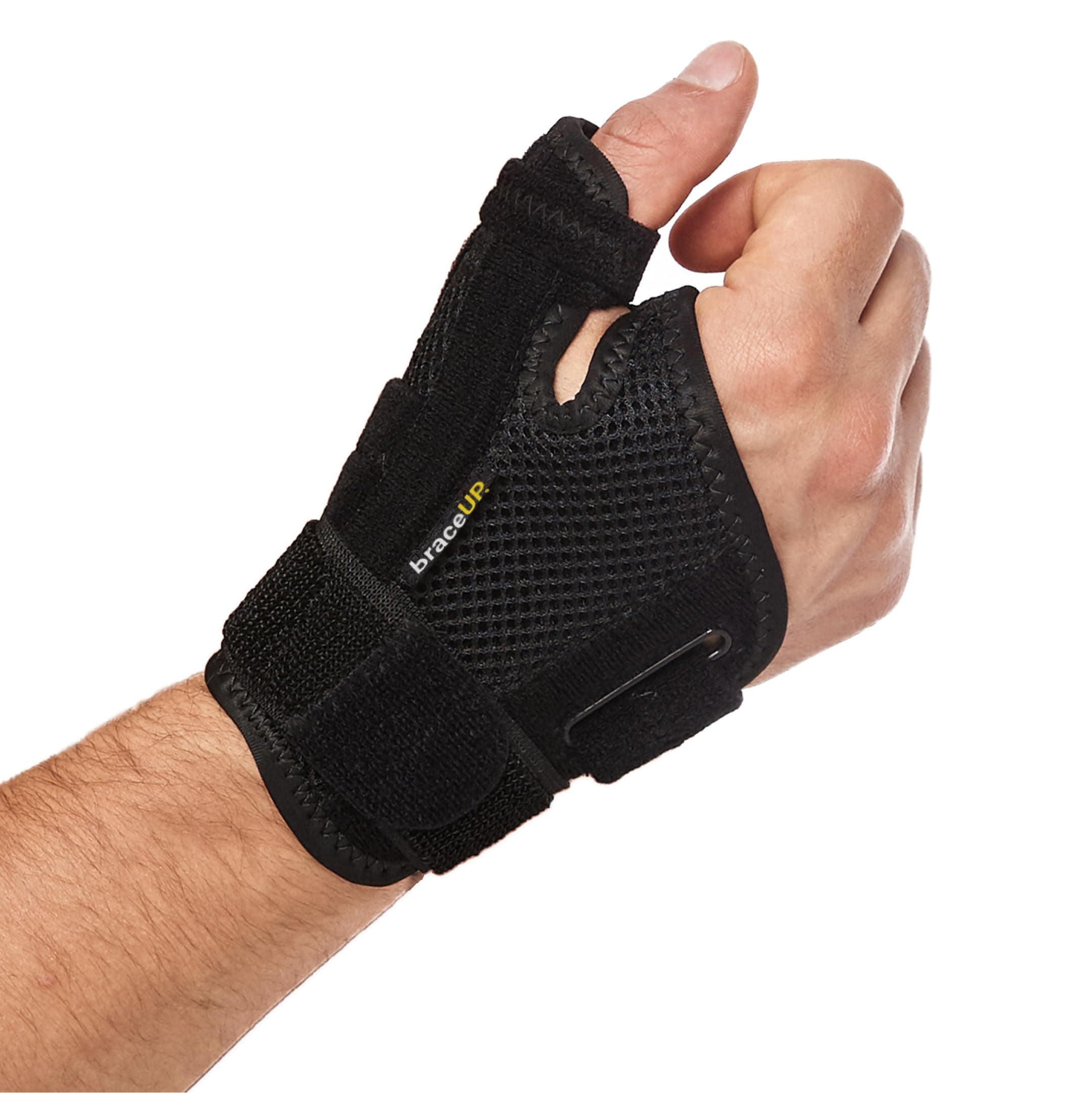 BraceUP Thumb Spica Splint Brace Right Left Hand Women and Men, CMC with Thumb Support, for Arthritis, Tendonitis, Carpal Tunnel Pain Relief and Thumb Sprain (Black)