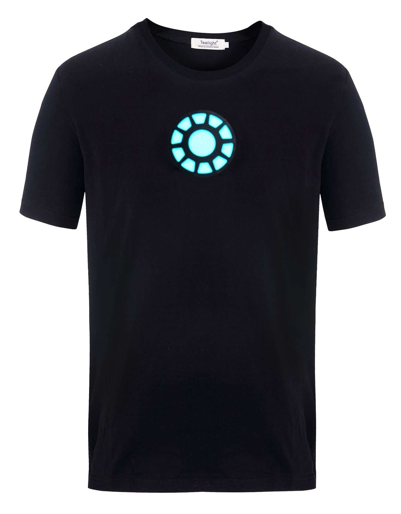Tony Stark Light-Up Arc Reactor LED Iron Man 1 Black T Shirt