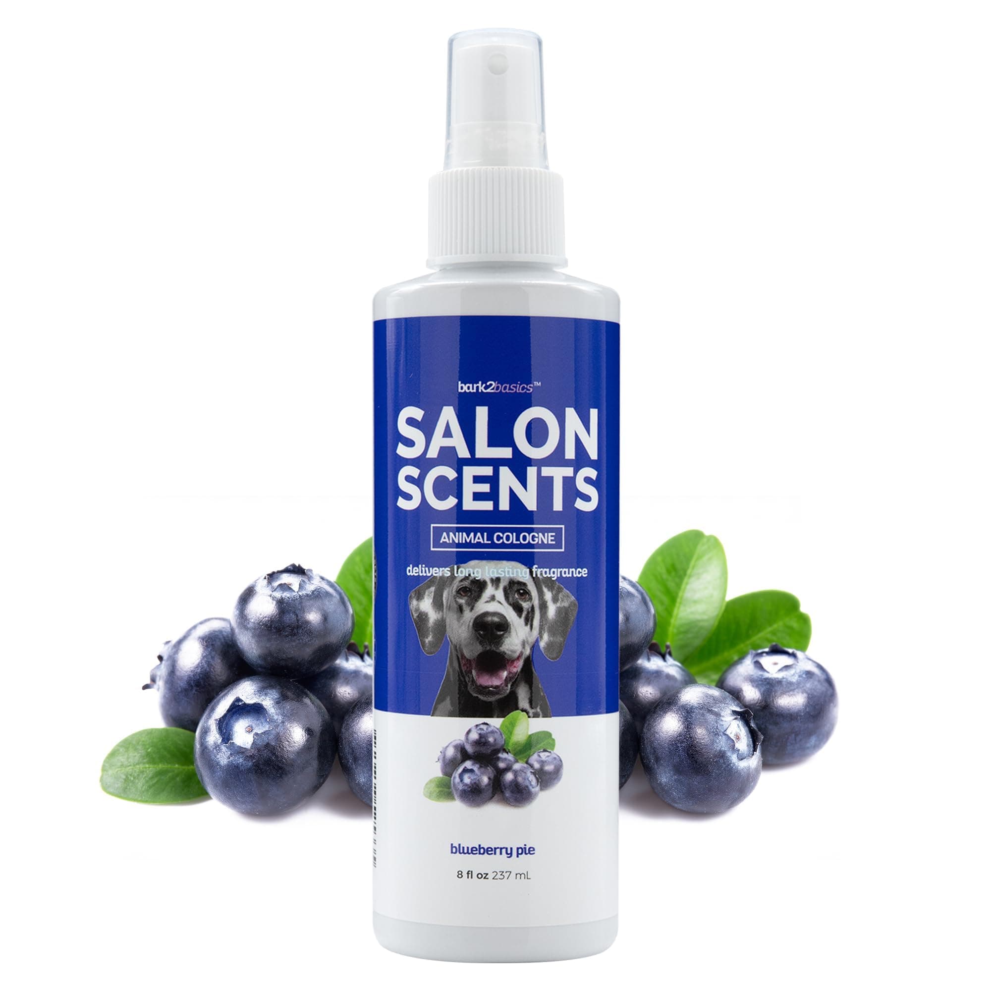 Salon Scents Pet Grooming Cologne Spray - 8 oz, Natural Professional Groomer Grade Perfume Deodorant for Dogs and Cats, Long Lasting, Deodorizing (Blueberry Pie)