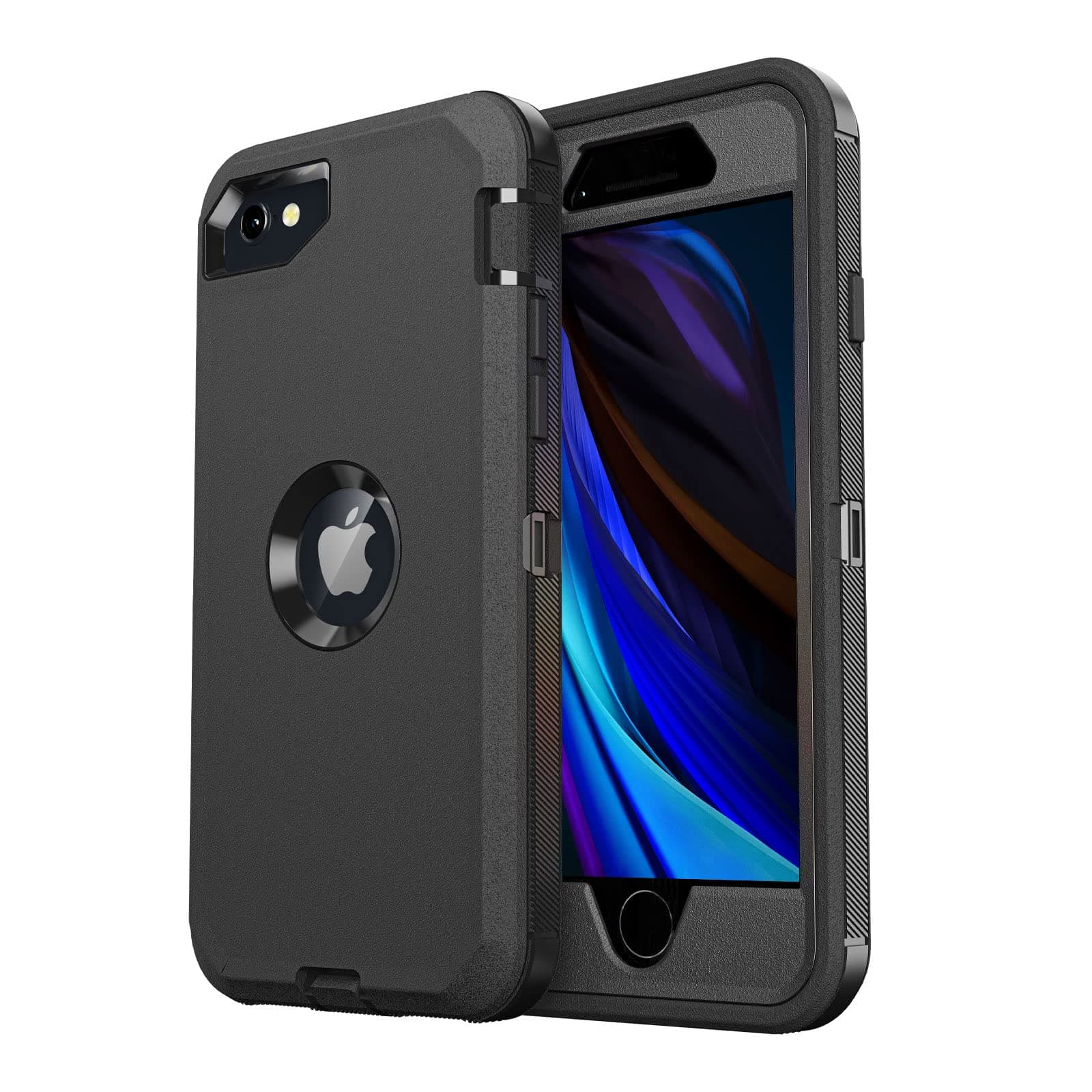 jaroco for iPhone SE Case 2022/2020/3rd/2rd,iPhone 8/7 case [Shockproof] [Dropproof] [Military Grade Drop Tested] with Non-Slip Removable Heavy Duty Full Body Phone Case-Black