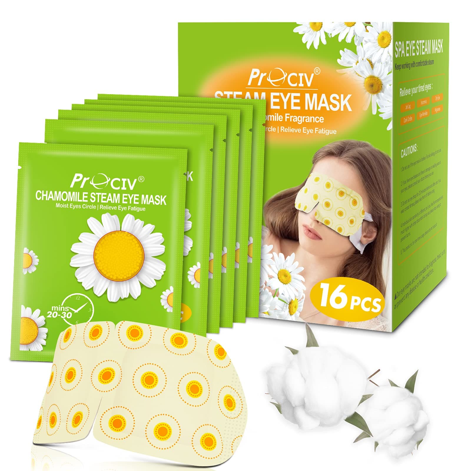 16 Packs Steam Eye Masks for Dry Eyes Heating Eye Mask Warm Compress for Eyes Relief Stress, Eye Fatigue Travel Essential Self Heating Moist Sleep Mask SPA Accessories