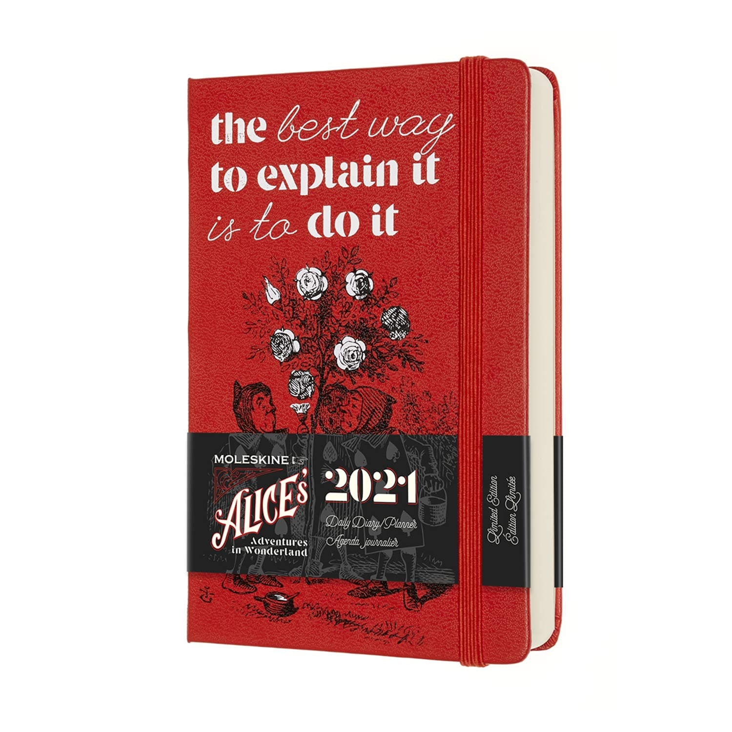 Moleskine Limited Edition Alice in Wonderland 12 Month 2021 Daily Planner, Hard Cover, Pocket (3.5" x 5.5") Cards