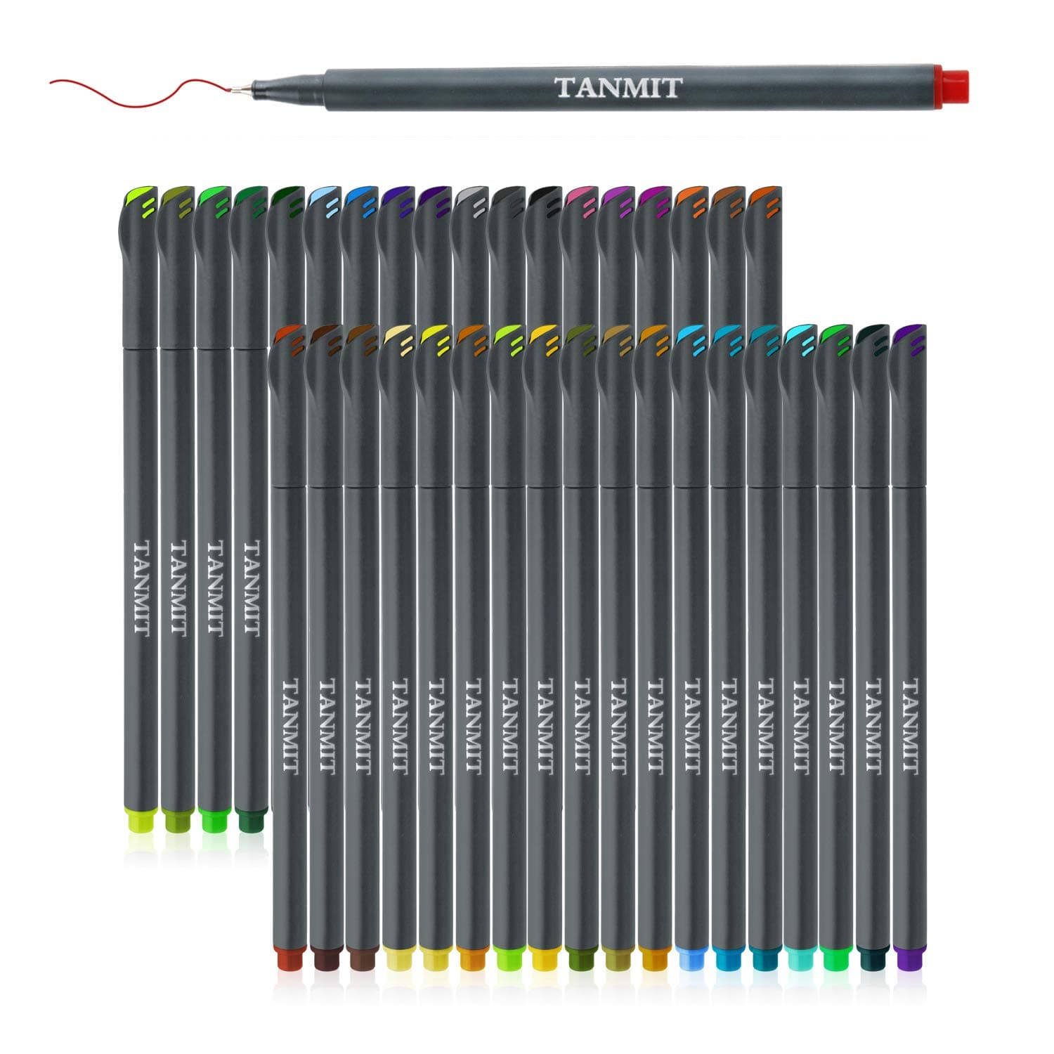 TANMIT Tip Drawing Porous Fine Point Makers for Adult Books Writing Noting Calendar Marking Art Project, 36 Color Pens Set