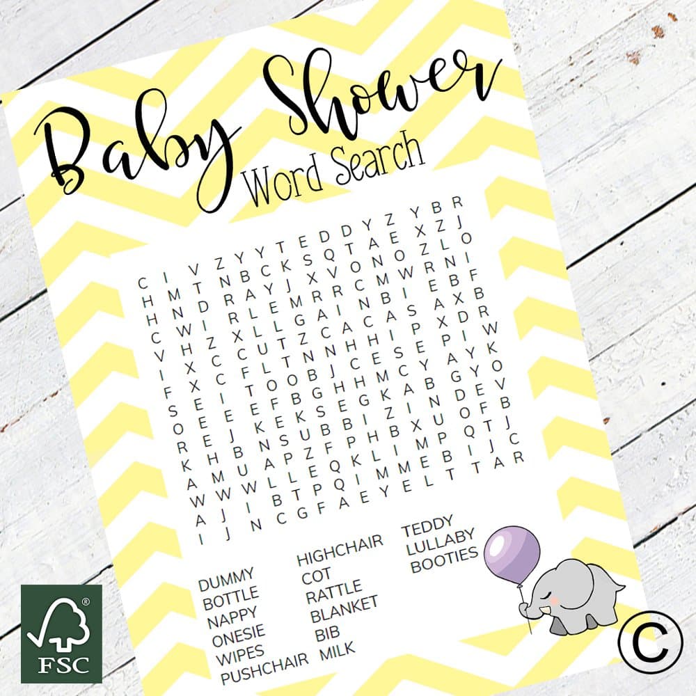 The Little Party CompanyBaby Shower - Word Search Game A5 size