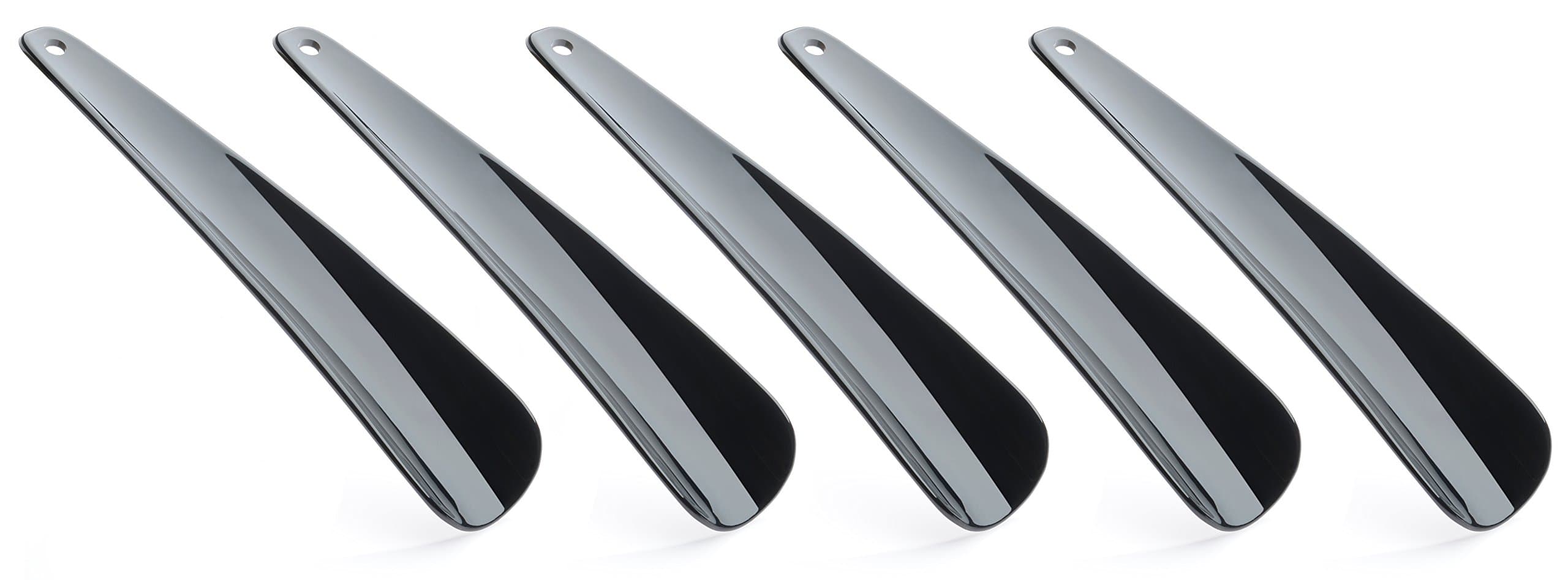 (Pack of 5) 7 1/4 Shoe Horns - MADE IN THE USA - Contour Design - Lightweight but Durable