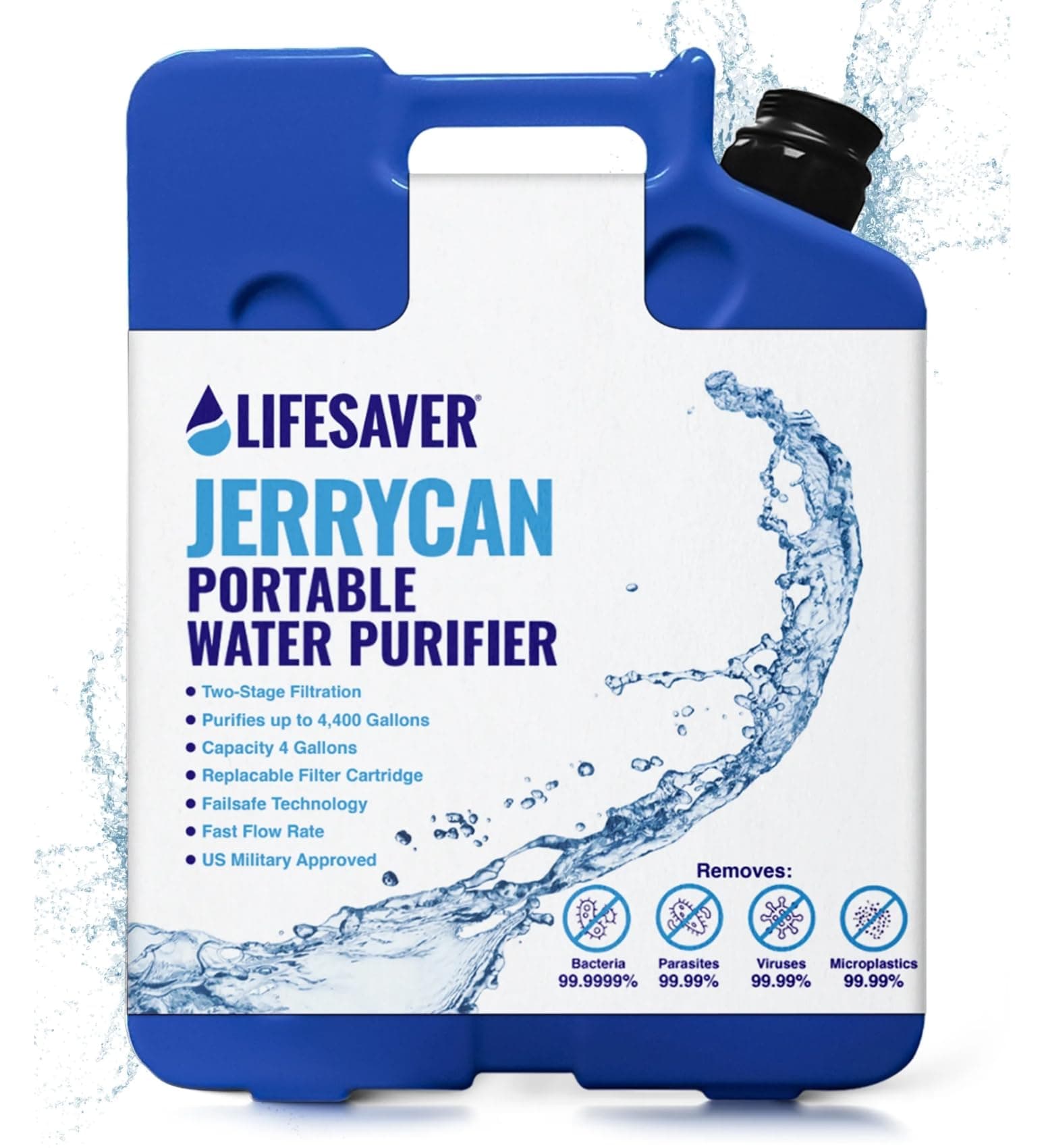 Lifesaver Jerrycan Water Purifier - Military Spec, Heavy Duty Water Purifier for Overlanding, Camping, Hiking, Emergency Preparedness and Survival Kit