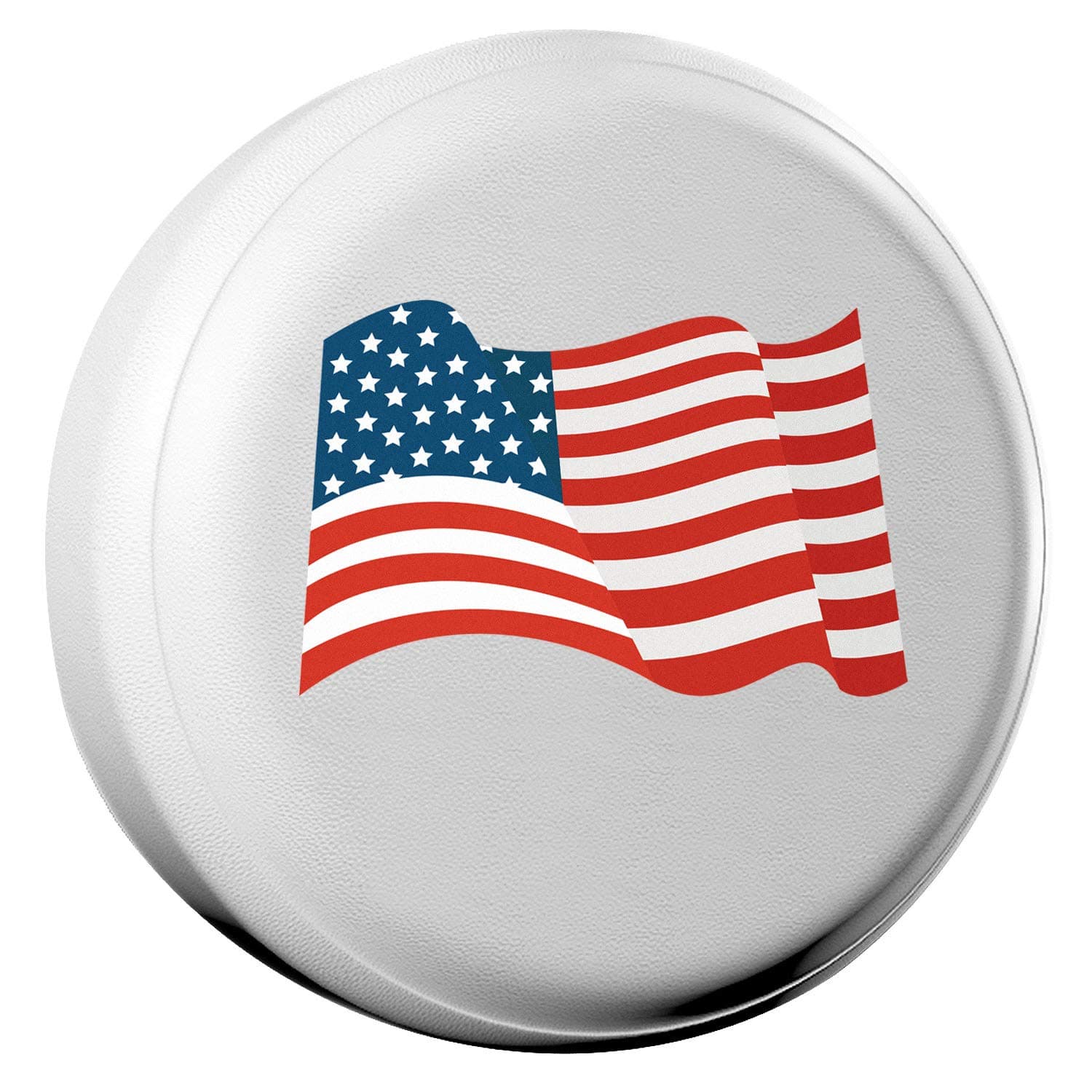 AmFor National Flag Spare Tire Cover, Universal Fit for Jeep, Trailer, RV, SUV, Truck,Tough Tire Wheel Soft Cover, Camper Wheel, Weatherproof Tire Protectors (WhiteFlag, 14 inch for Tire Φ 25"-27")