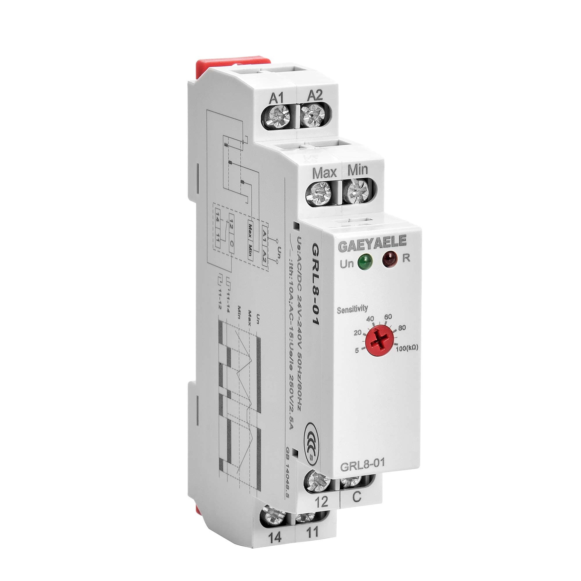 Liquid Timer Control Relay Electronic Liquid Level Controller 10A (GRL8-01,AC/DC24V-240V)