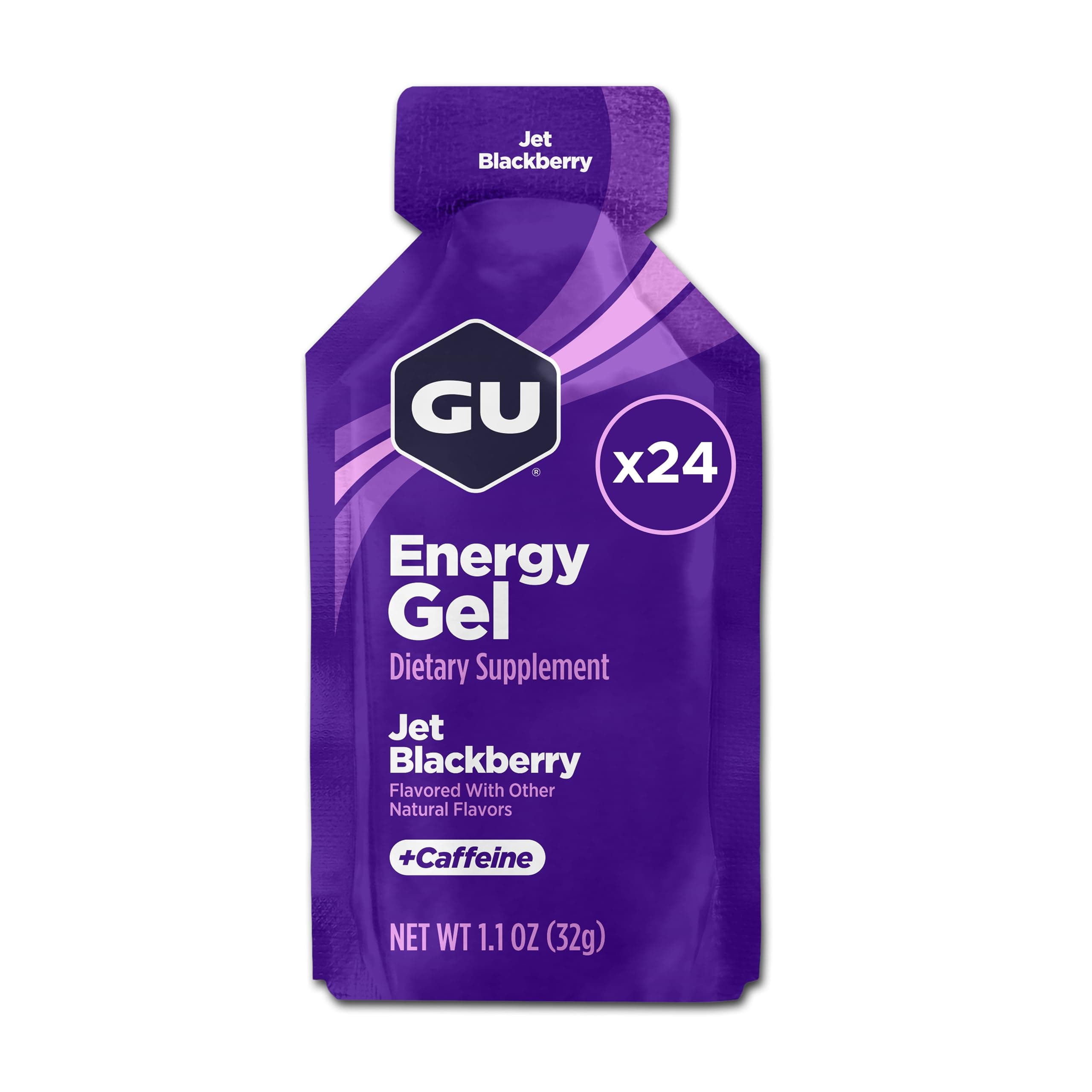GU Original Sports Nutrition Energy Gel - 24 Count (Jet Blackberry)