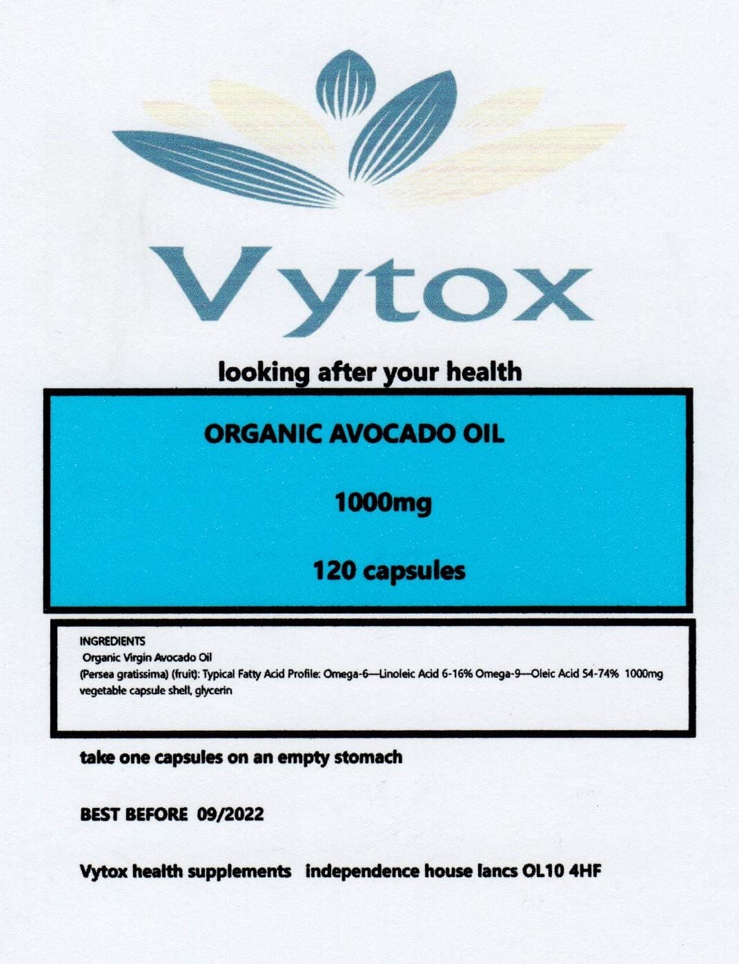 Organic Avocado Oil 1000mg 120 Capsules, 4 Months Supply, by vytox, Rich in oleic Acid, an Omega-9.Vegetarian