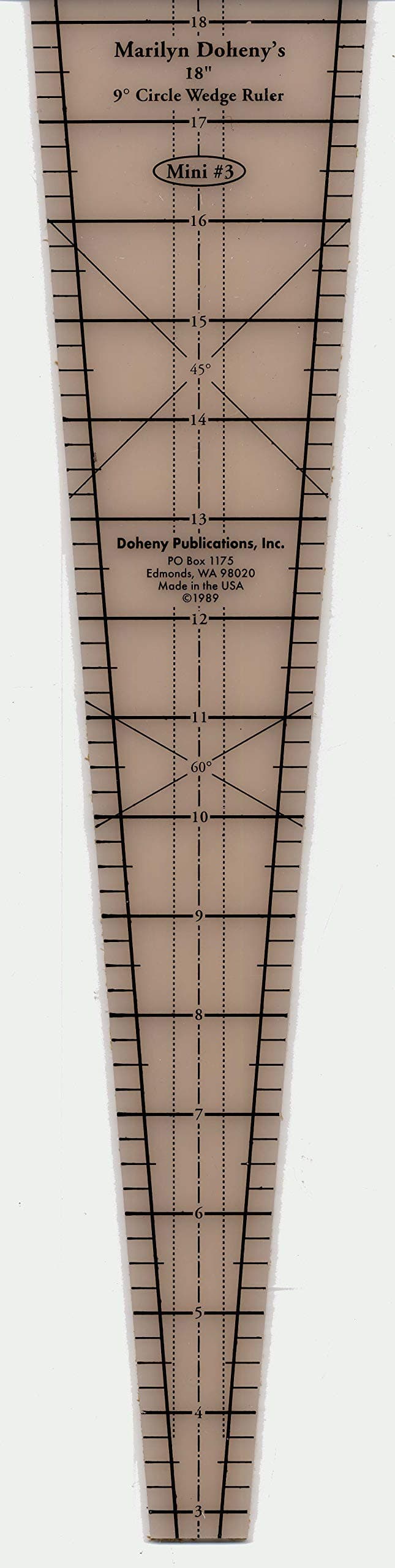 9 Degree Circle Wedge Ruler 18in x 3 1/4in