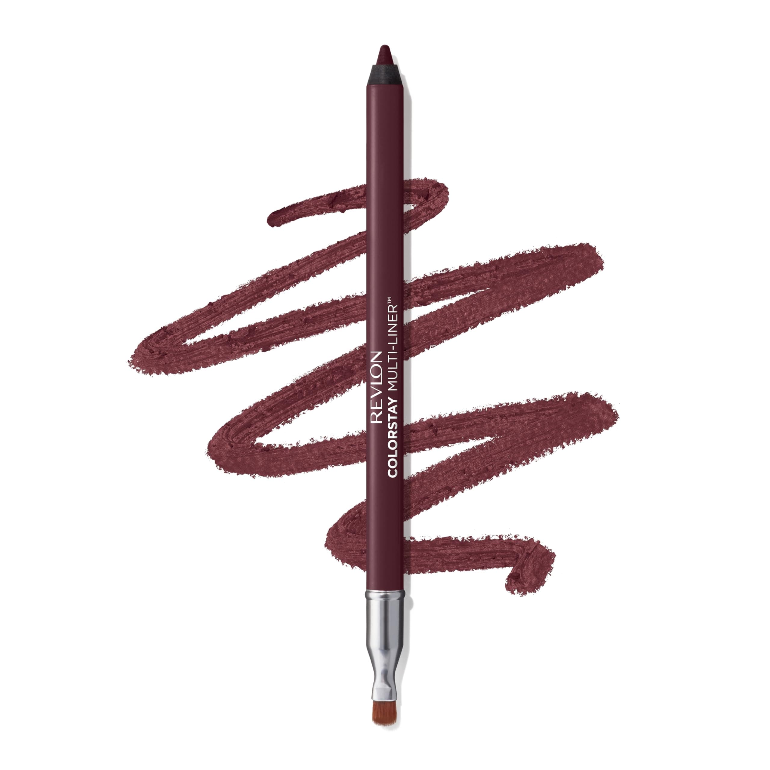 Revlon ColorStay Multi-Liner – Lip Liner with Built-In Blending Brush, Transfer-Proof Creamy Gel Pencil for Lips, Eyes & Face, Mischief Maker