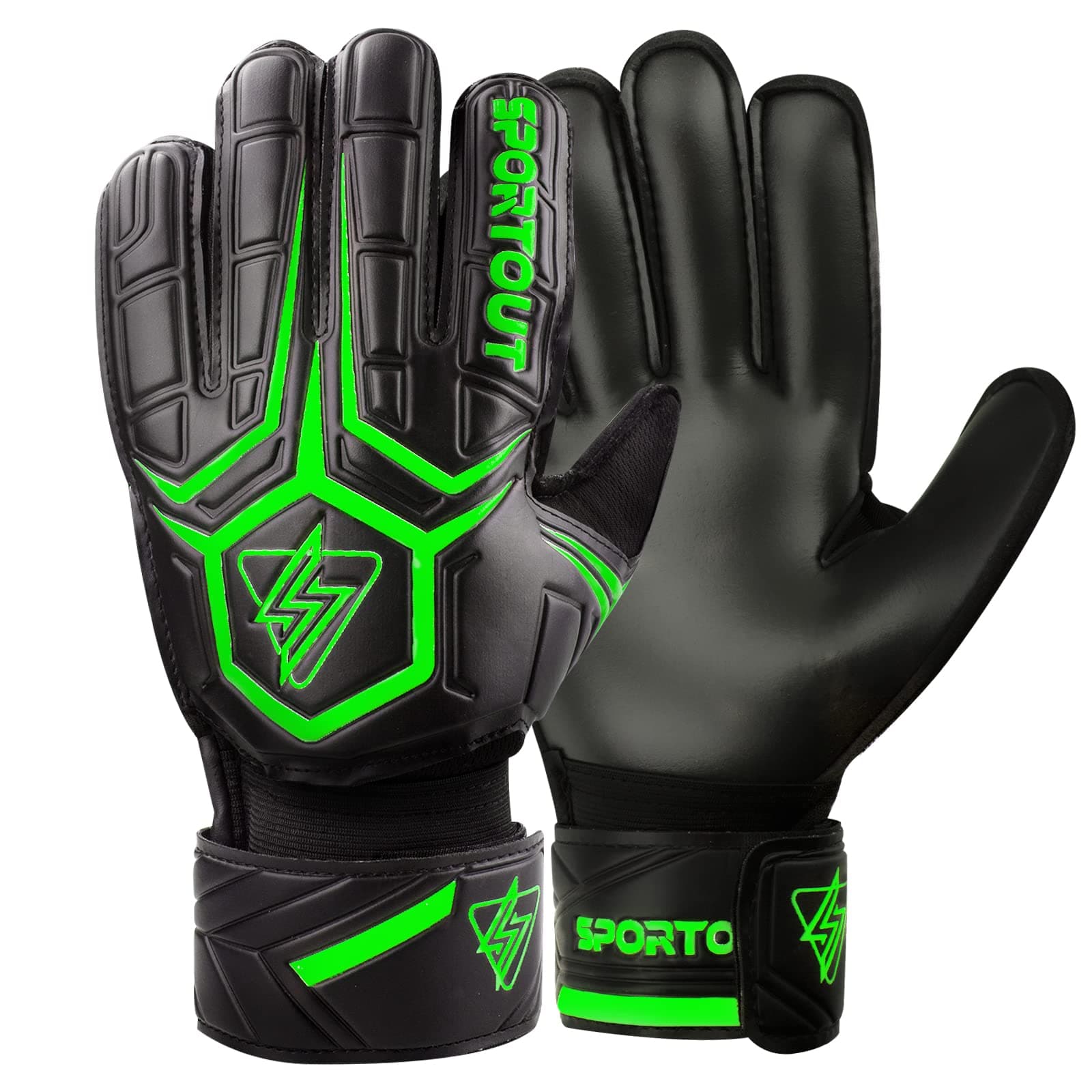 Sportout Goalkeeper Gloves for Youth and Adults, Strong Grip for the Hardest Savings, with Thorns to Give Splendid Protection to Prevent Injuries