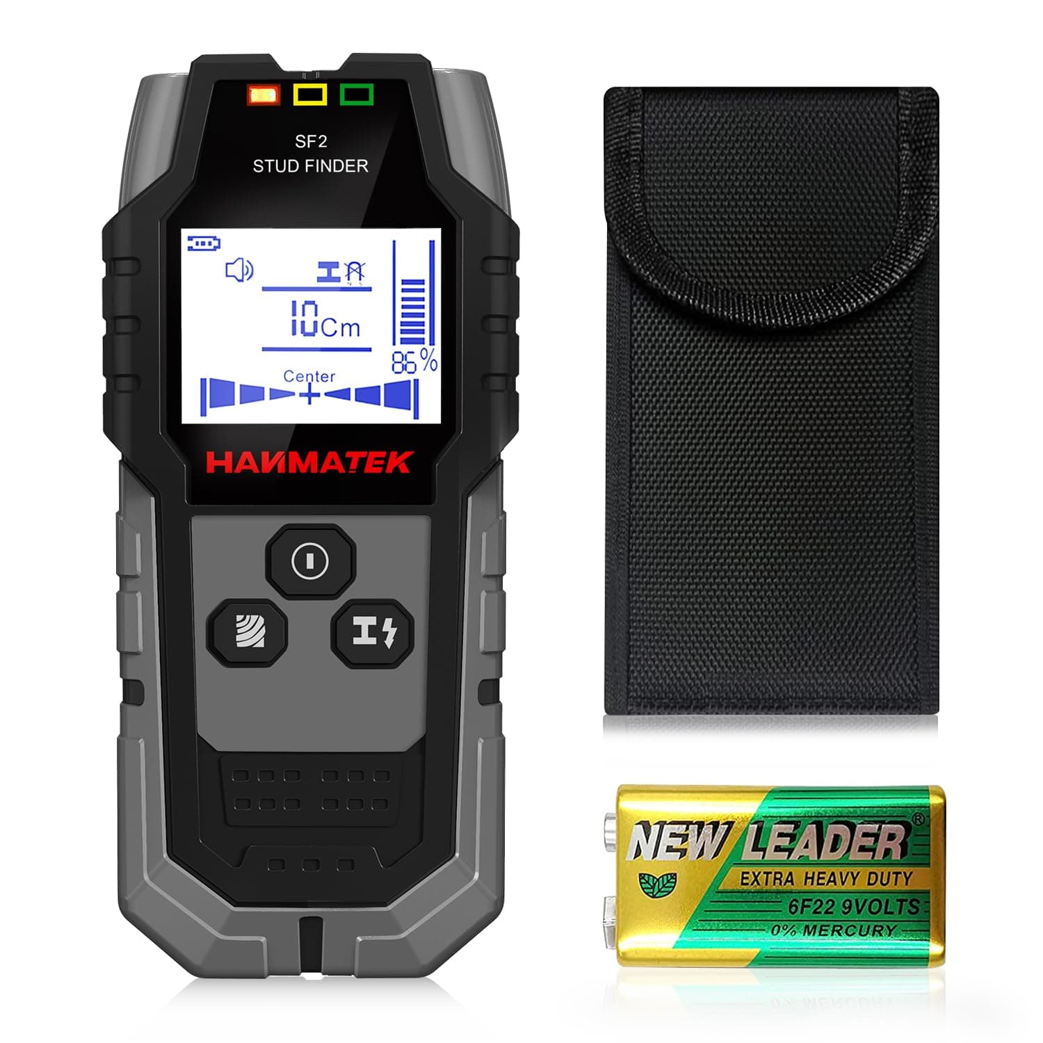 HANMATEK Stud Finder Wall Scanner Detector with Pro Smart Sensor,Audio Alarm and HD LCD Display,5 in 1 Upgrade Wood Exact Mode Stud Finder Tool for The Center Edge of Metal,Studs,AC Wire,Pipe