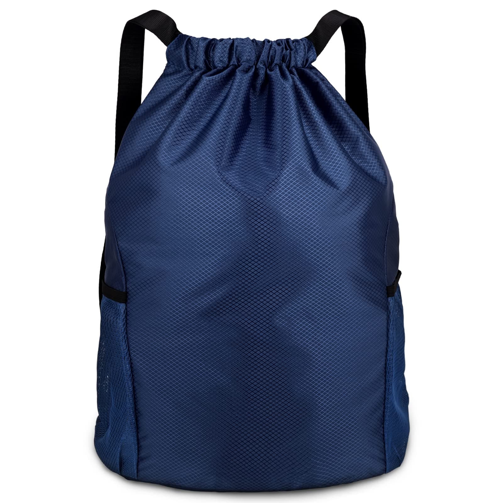 PE Bag Drawstring Gym Bag Sports Bag Drawstring With Outside Zipper Sack Bring Two Side Pockets,Large Backpack