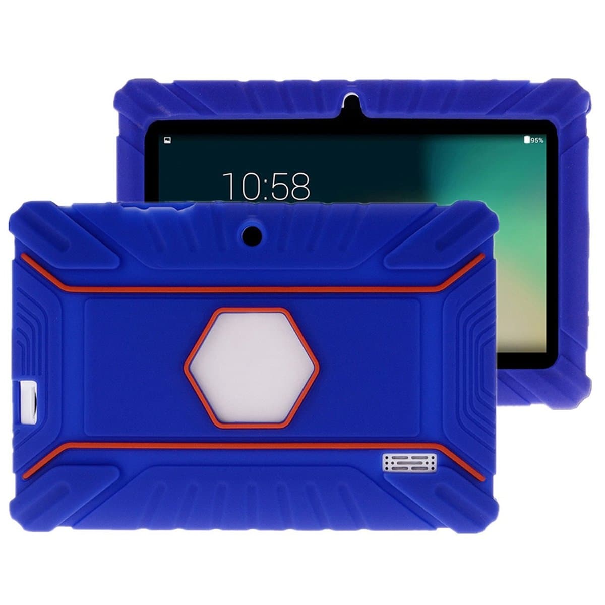 Fukalu 7" Silicone Tablet Case Cover for BTC Flame UK Quad Core 7" Tablet PC, Haehne 7”Tablet, JEJA 7 inch Tablet, JINYJIA 7” Tablet, Rotor 7 inch Tablet, Yuntab Q88 7” (Dark Blue)