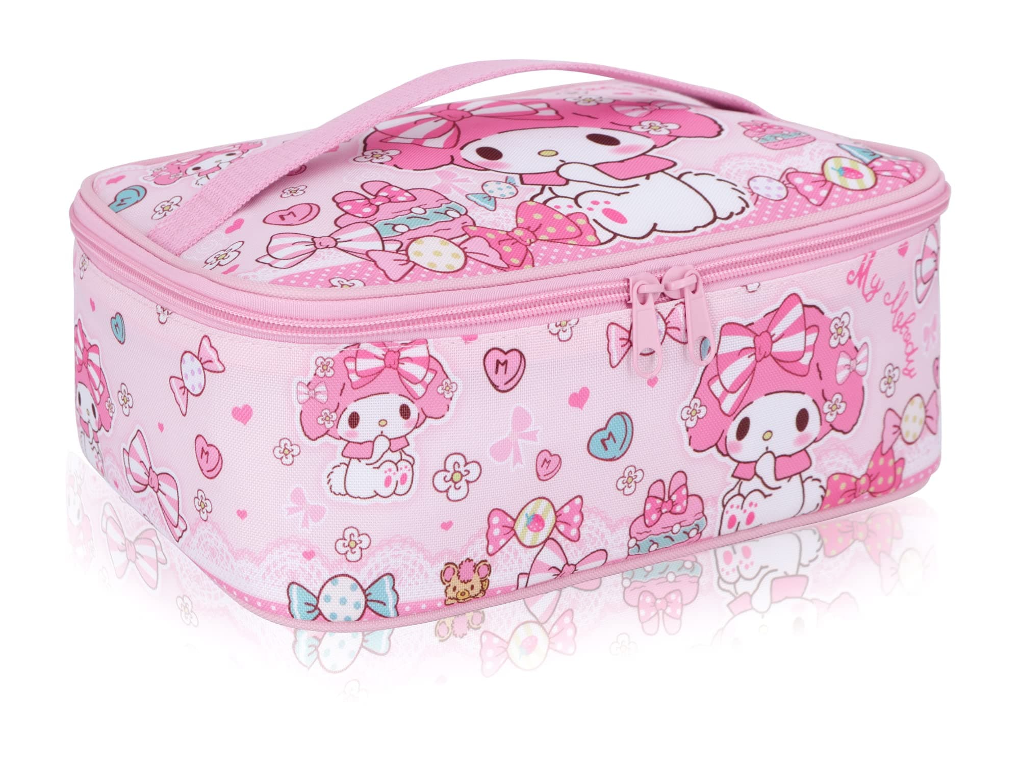 Roffatide Anime Melody Lunch Bag with Handle Insulated leakproof Cinnamoroll Lunch Box Reusable Lunch Bag Lunch Cooler Bag for Work Picnic Travel