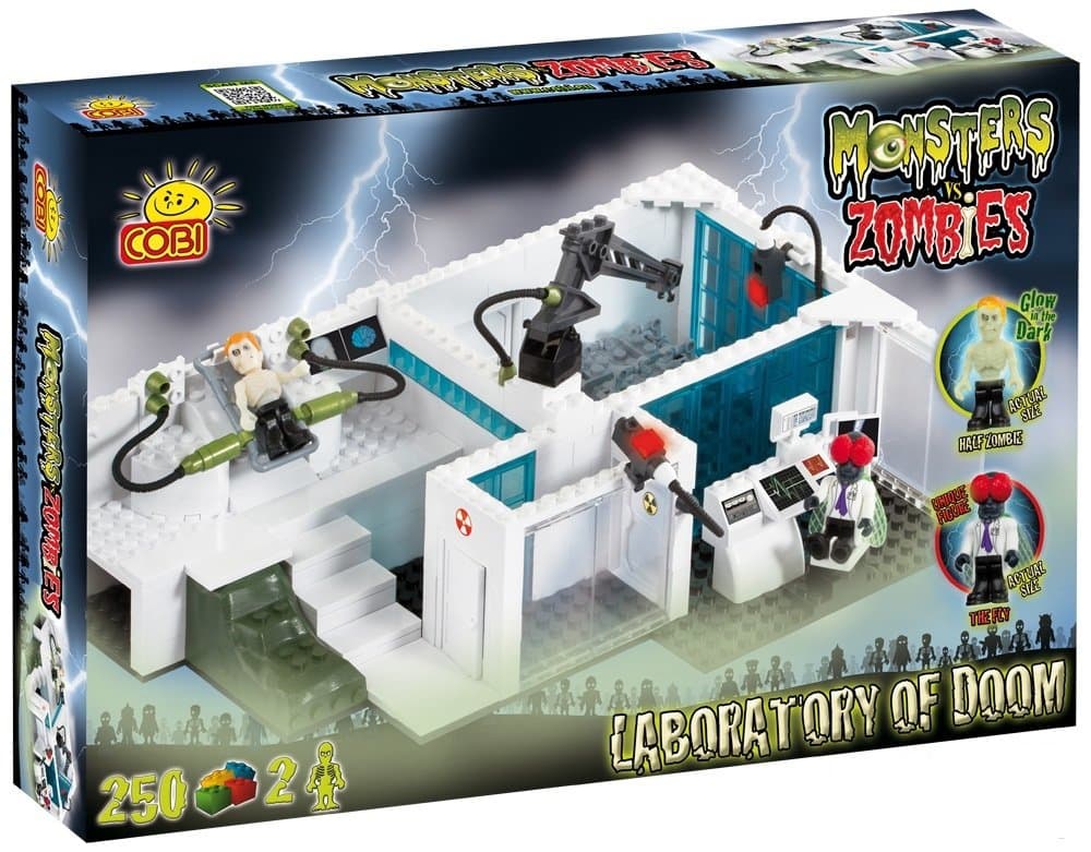 COBI Monsters vs Zombies Lab of Dosing with Glow in the Dark Shapes, Building Blocks