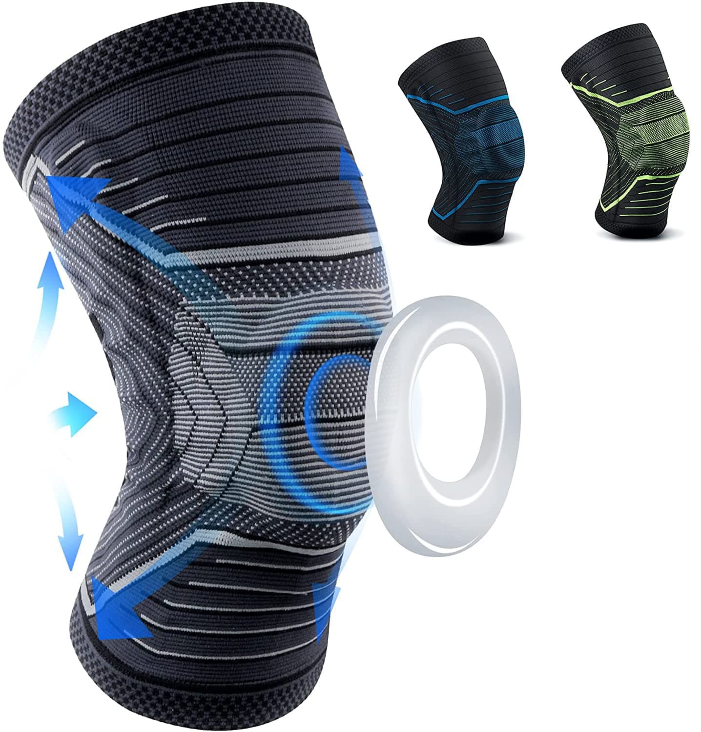 Professional Knee Brace,Knee Compression Sleeve Support for Men Women with Patella Gel Pads & Side Stabilizers,Knee Pads for Running,Meniscus Tear,ACL,Arthritis,Joint Pain Relief