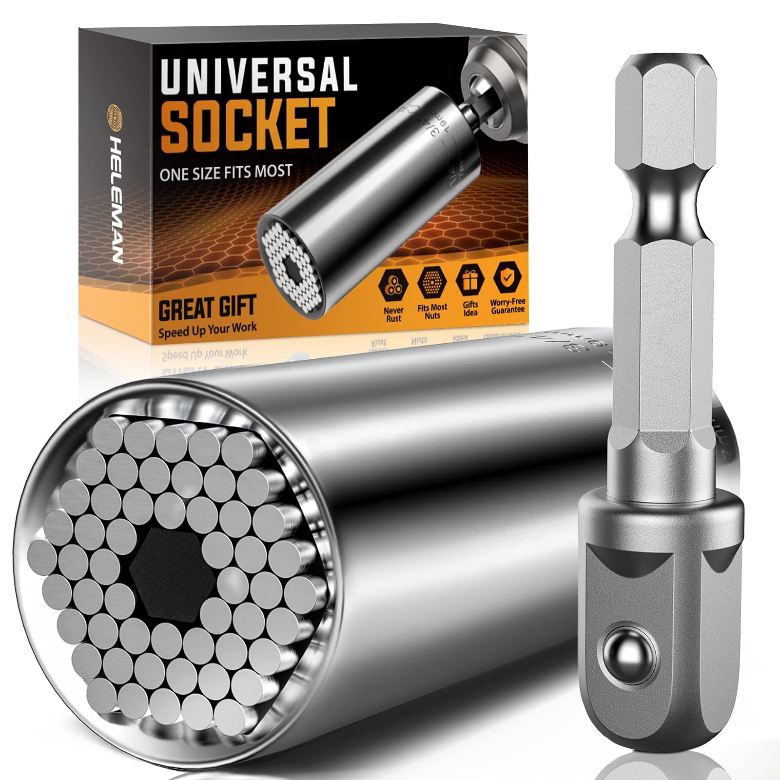 Fathers Day Dad Gifts from Daughter Son, Super Universal Socket Tools Gifts for Men, Socket Set with Power Drill Adapter(7-19 MM) Cool Stuff Gadgets for Women Birthday Gifts for Him Husband Adults
