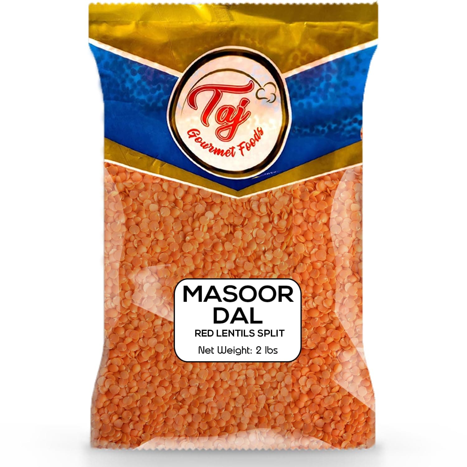 TAJ Premium Indian Masoor Dal, Red Lentils (2-Pounds)
