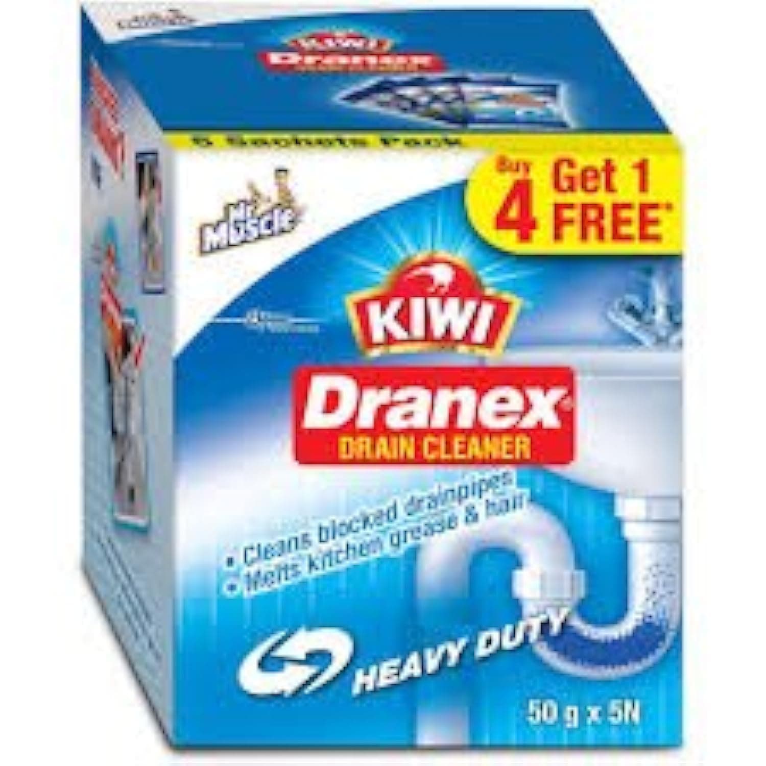 Mr. Muscle Dranex Saver Pack - 50 g (Buy 4 get 1 Free)