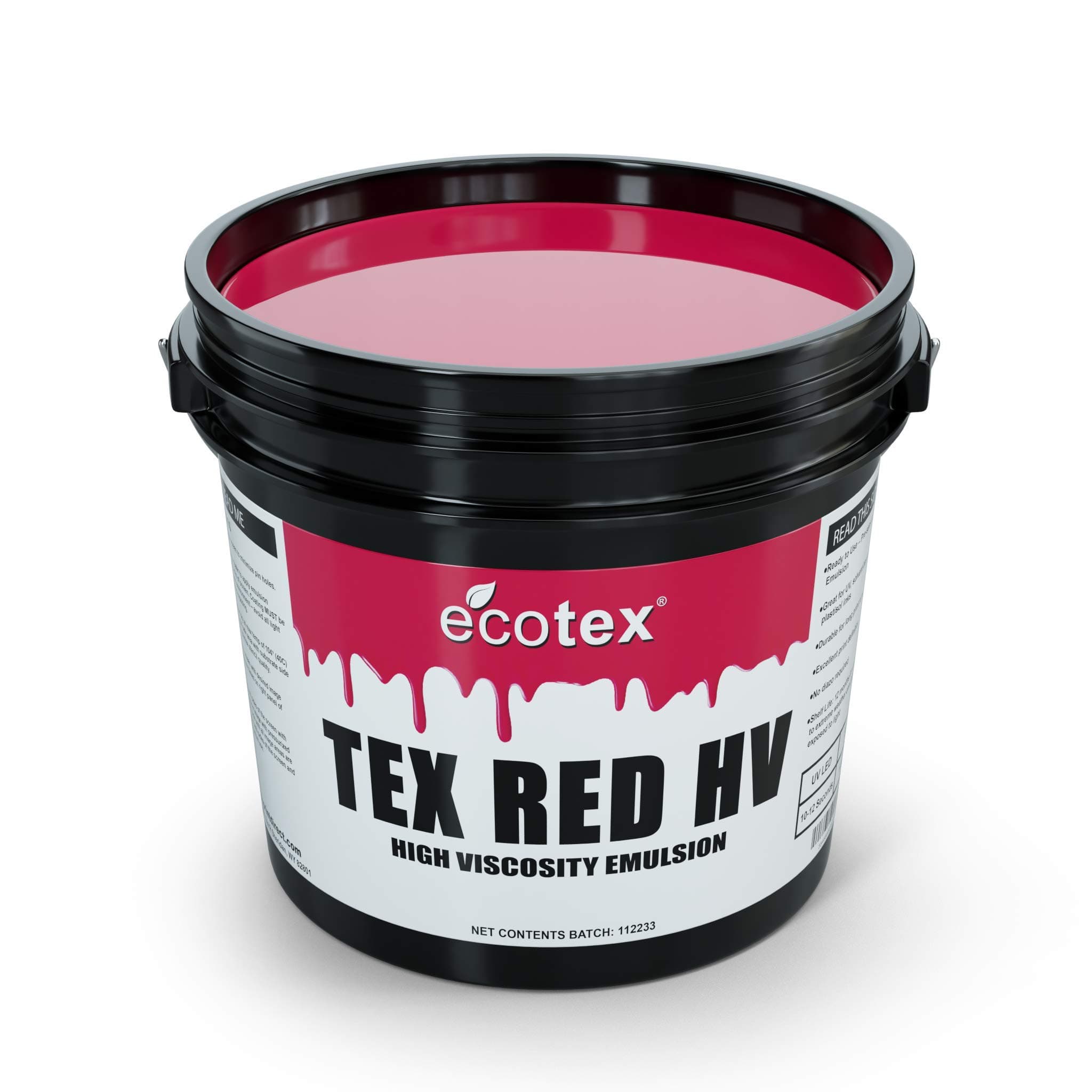 Ecotex TEX-RED HV - High Viscosity Textile Screen Printing Emulsion (1 Quart)
