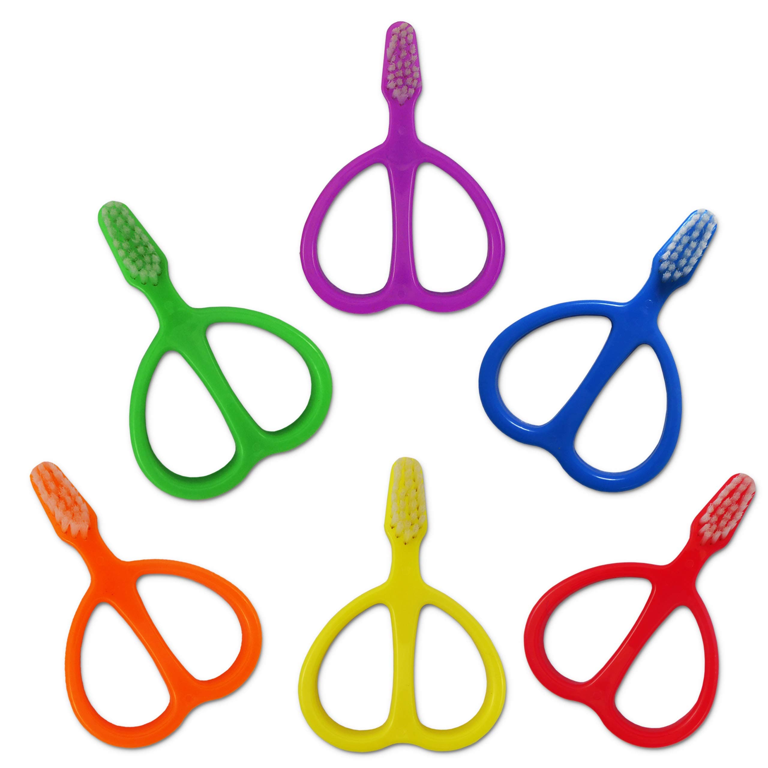 6 x Baby Toothbrush ~ Double-Handle Brushes 0-2 Years