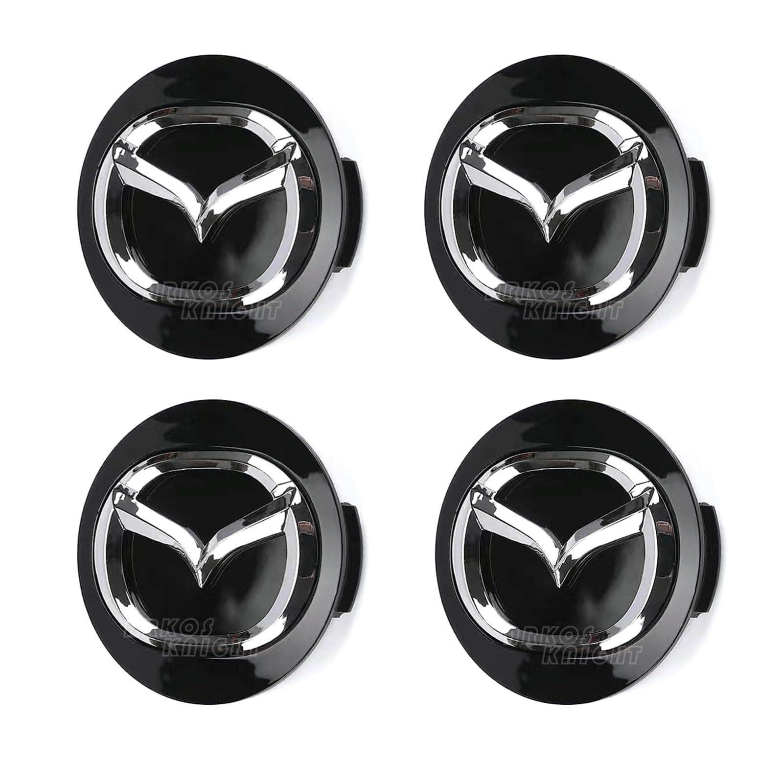 56mm Wheel Hub Center Cap with Logo Emblem ABS Material Compatible with Mazzda Accessories(Mzd Black)