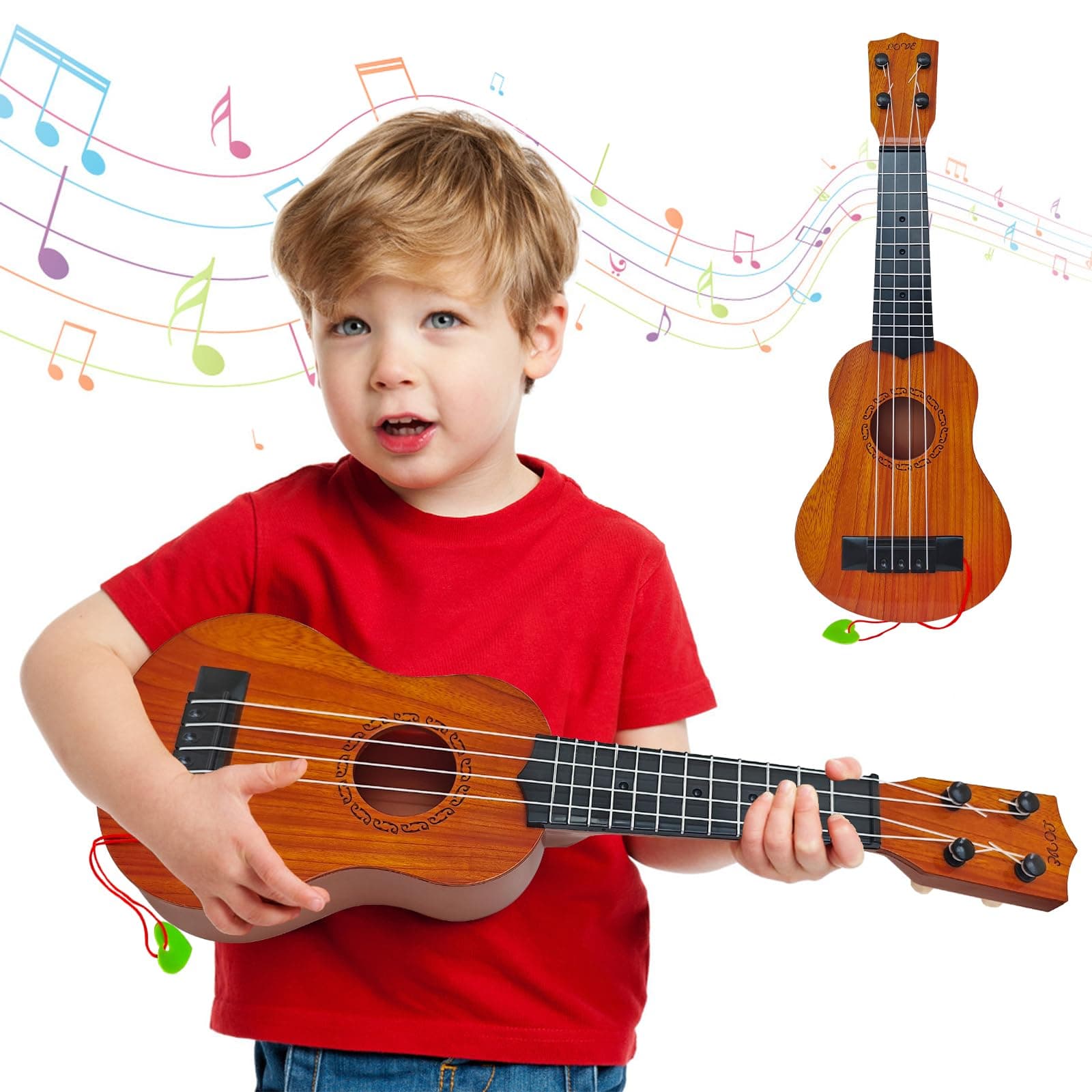 Kids Toy Ukulele Guitar,17 Inch Classical Guitar Musical Toy,4 Strings Guitar Ukulele Educational Learning Toy for Toddlers and Preschoolers