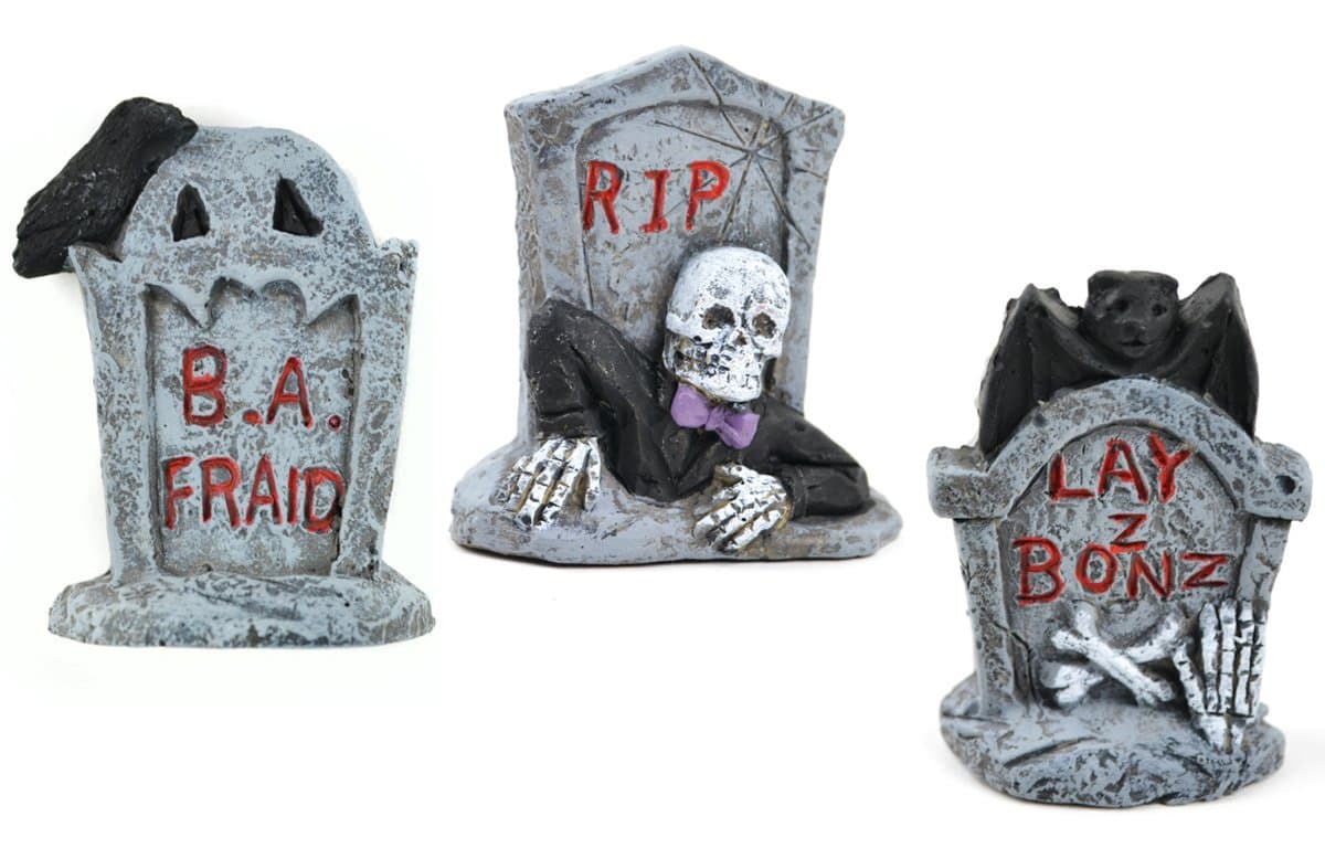 Assembled by PaBu GuLi Miniature DIY Fairy Garden Tombstone Set of 3 Grave Markers