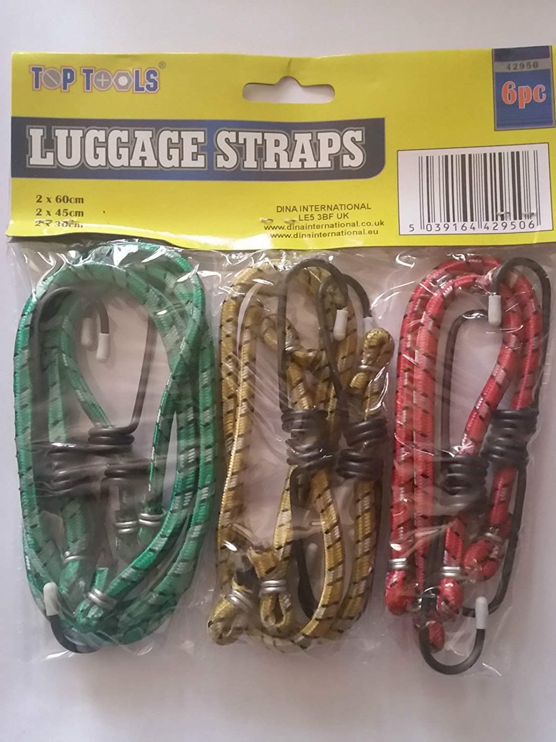 Assorted Elastic Bungee Cord Set - 6 Pack
