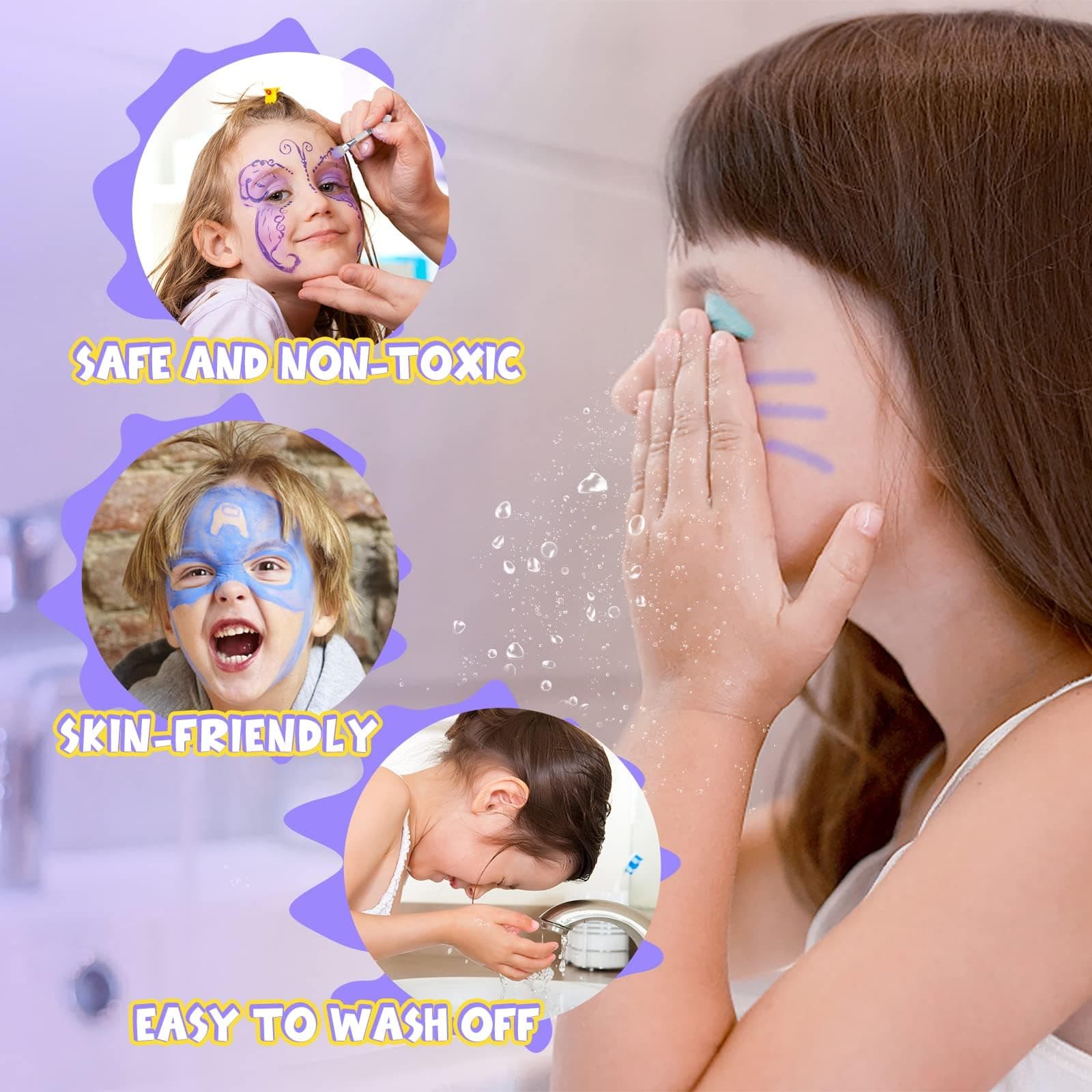 Tomons Kids Makeup Kit for Girl Princess Real Washable Cosmetic Toy Beauty Set with Mirror - Non Toxic, Birthday Toys Gift for 3 4 5 6 7 8 9 10 Years Old Girls