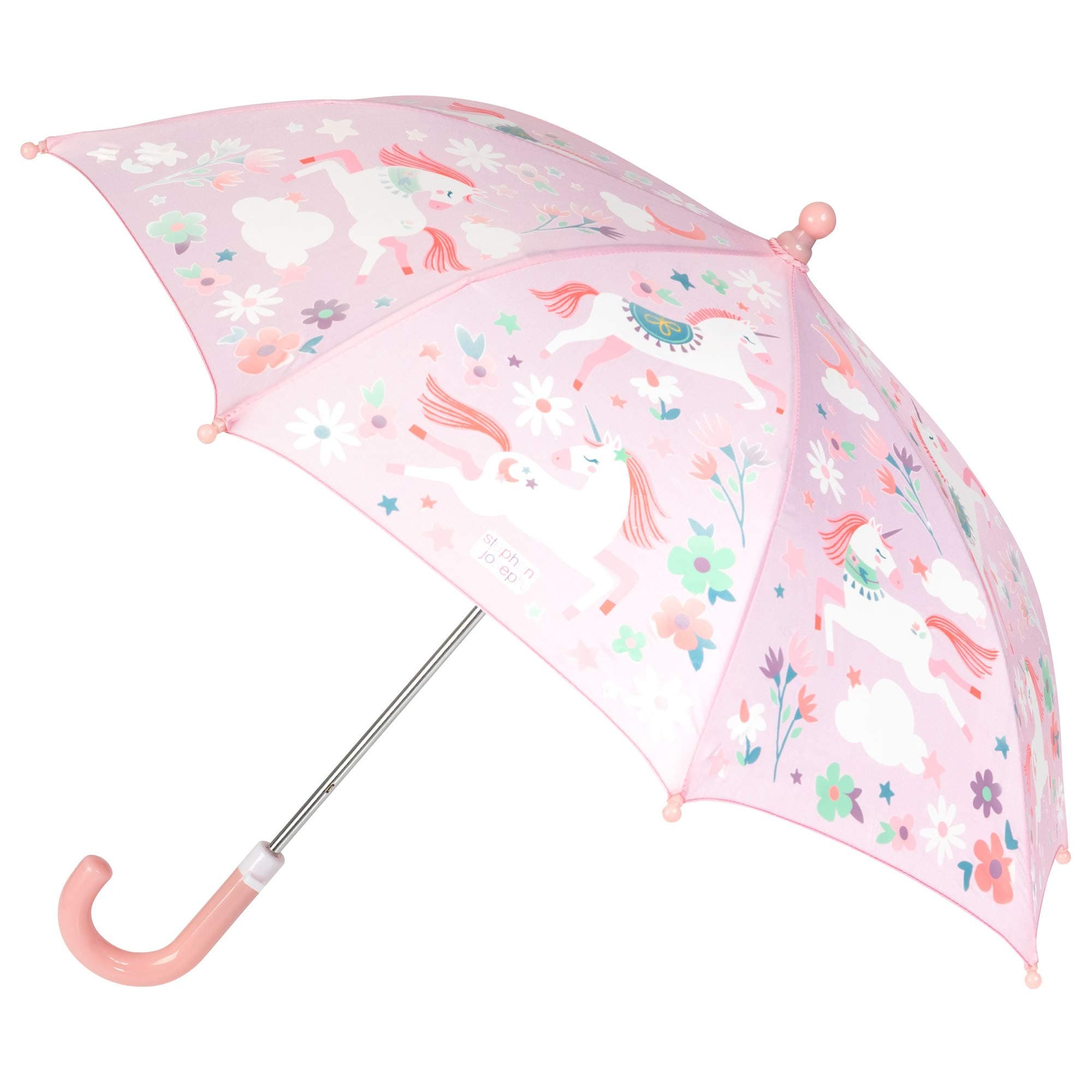 Stephen Joseph Kids' Color Changing Wet Dry Umbrella, Water reacting, Auto Open Umbrellas for Rain Children's Umbrella, UNICORN, 23" X28