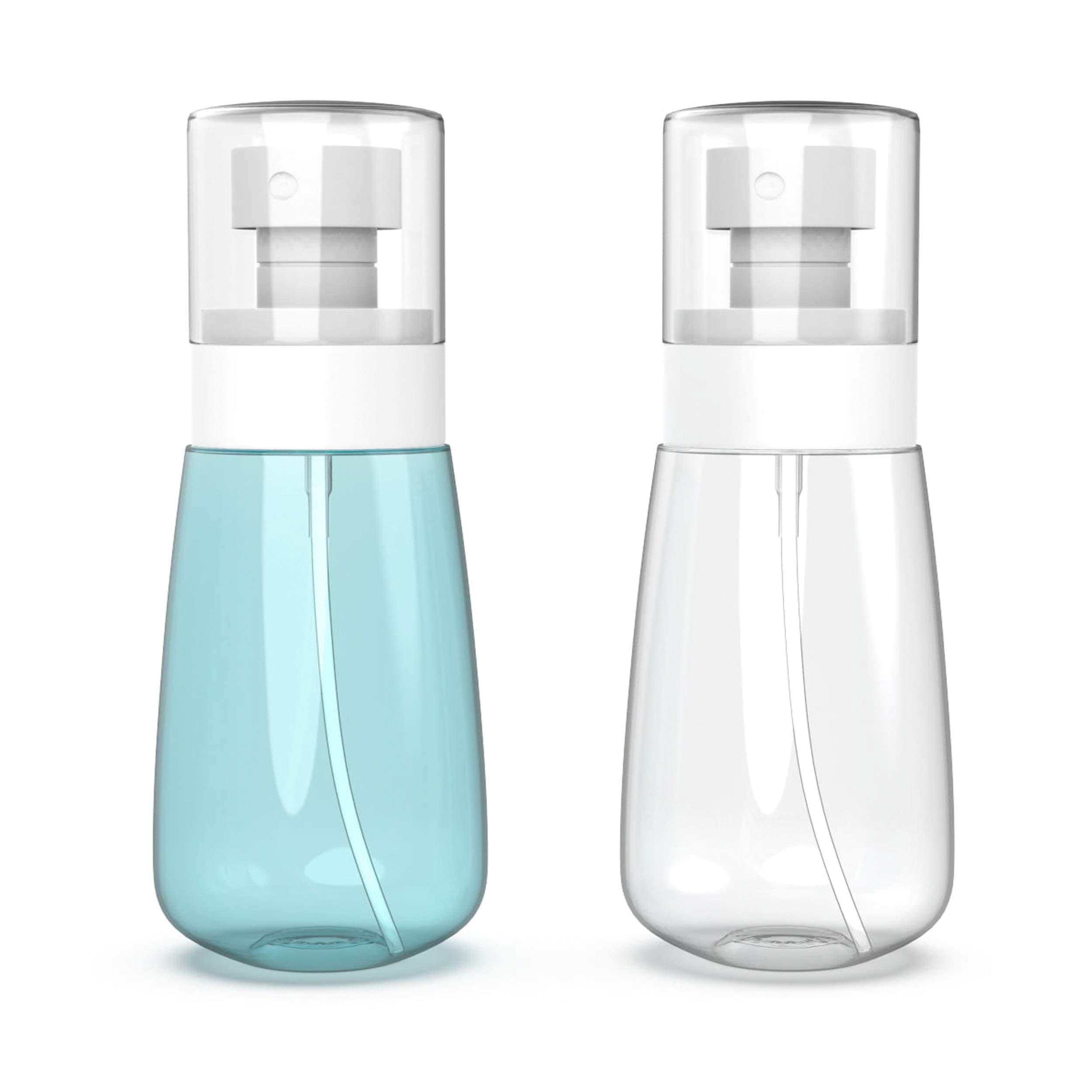 Pack 2 Small Spray Bottle Travel Size 2oz/60ml - Fine Mist Mini Empty Spray Bottles - Leak Proof - for Toners, Face & Hair Mist