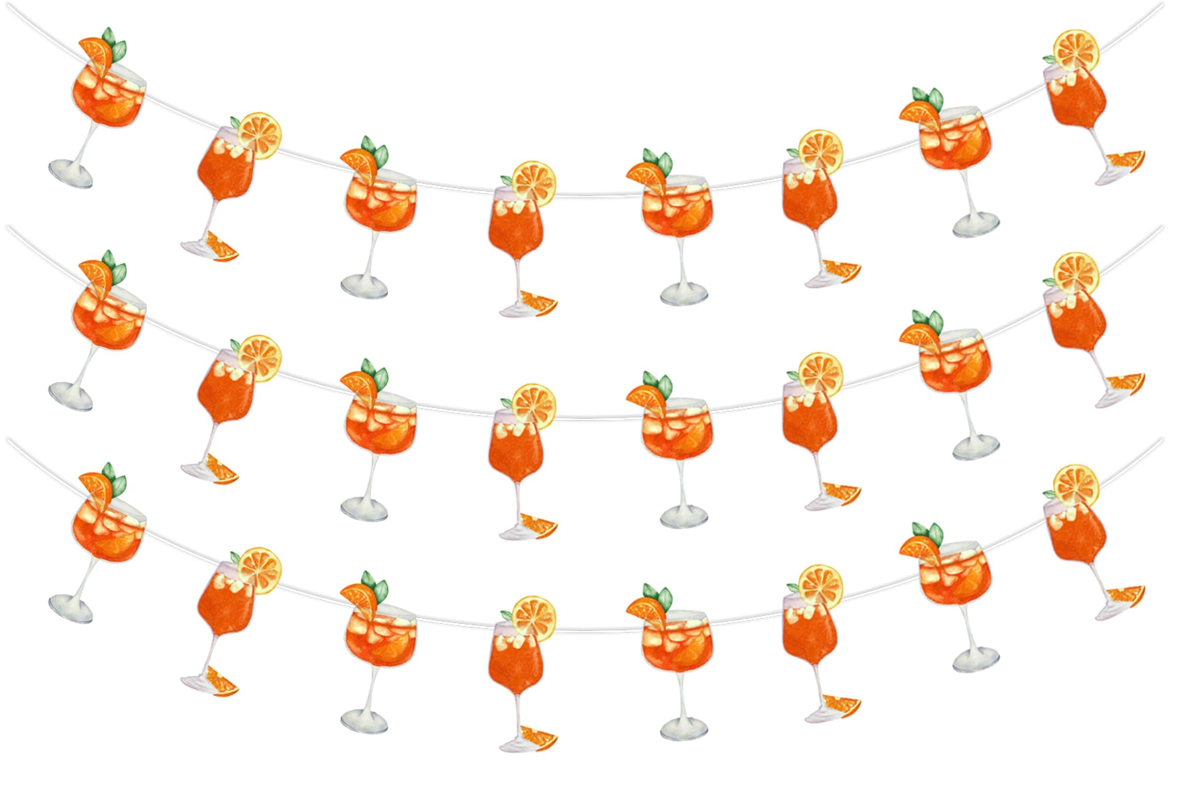 Margarita Party Decorations, 3pcs Aperol Feeling Spritzy Bar Banner Garland Orange Pre-Strung Retro Cocktail Garland for Margarita Theme Summer Beach Pool Bachelorette Birthday Party Decor