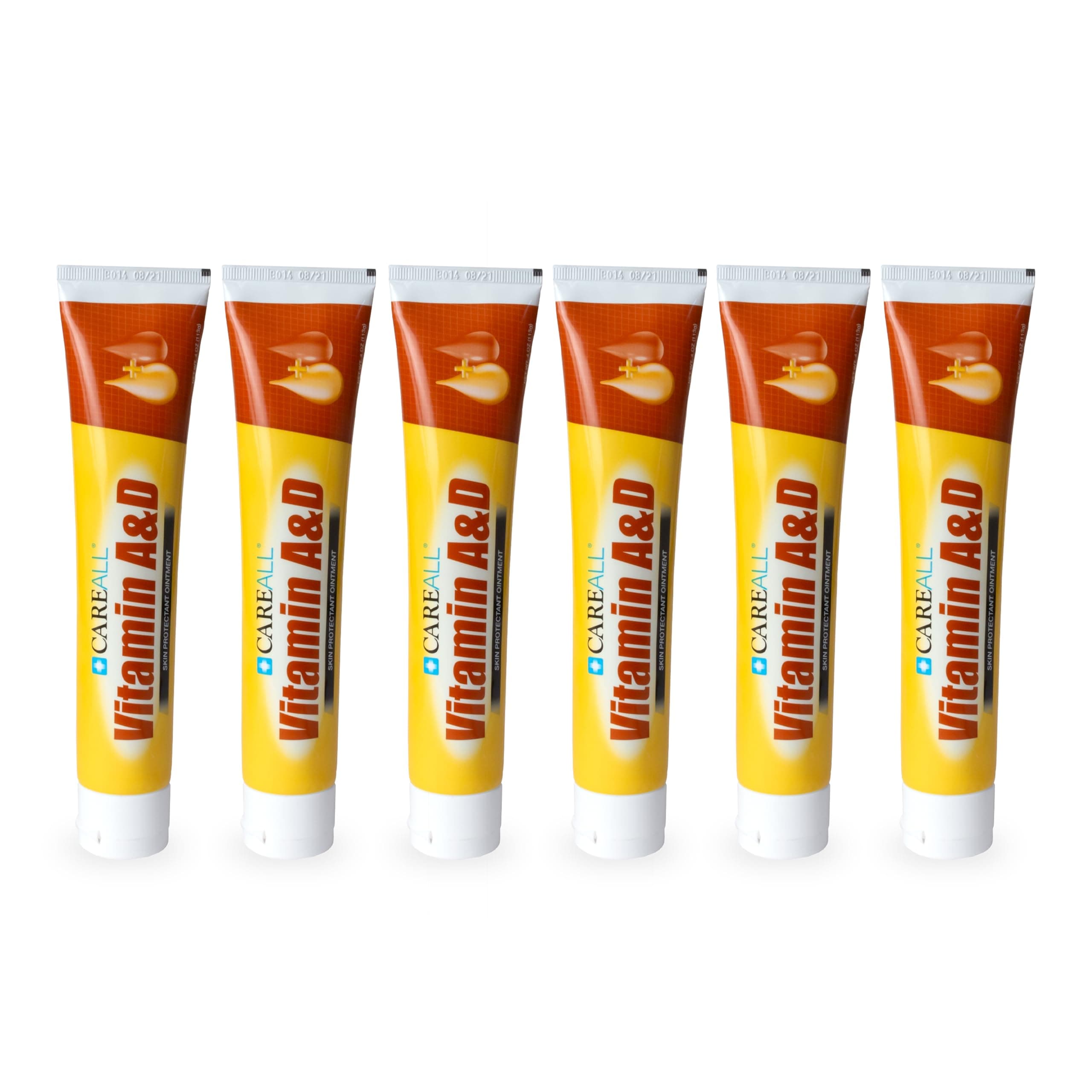 CareAll (6 Tubes) 4oz Vitamin A&D Ointment Treats and Prevents Diaper Rash, Seals out Wetness. Protects and Relieves Dry Cracked Skin, Minor Cuts, Scrapes and Burns
