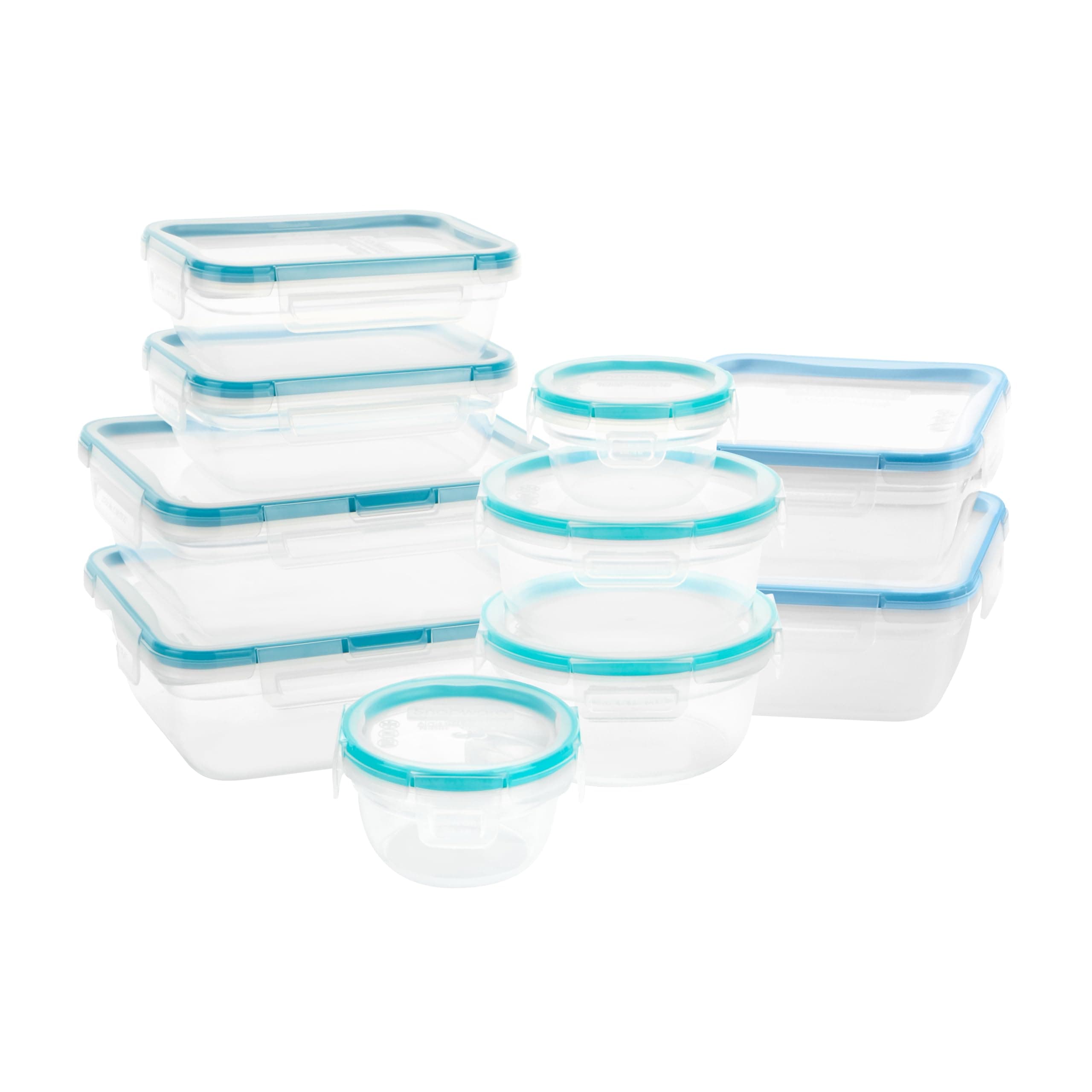 Plastic Total Solutions (10-Pack, Mixed Sizes) Food Storage Containers Set, Airtight & Leakproof Plastic Locking BPA-Free Lids Tupperware, Freezer Dishwasher Microwave Safe