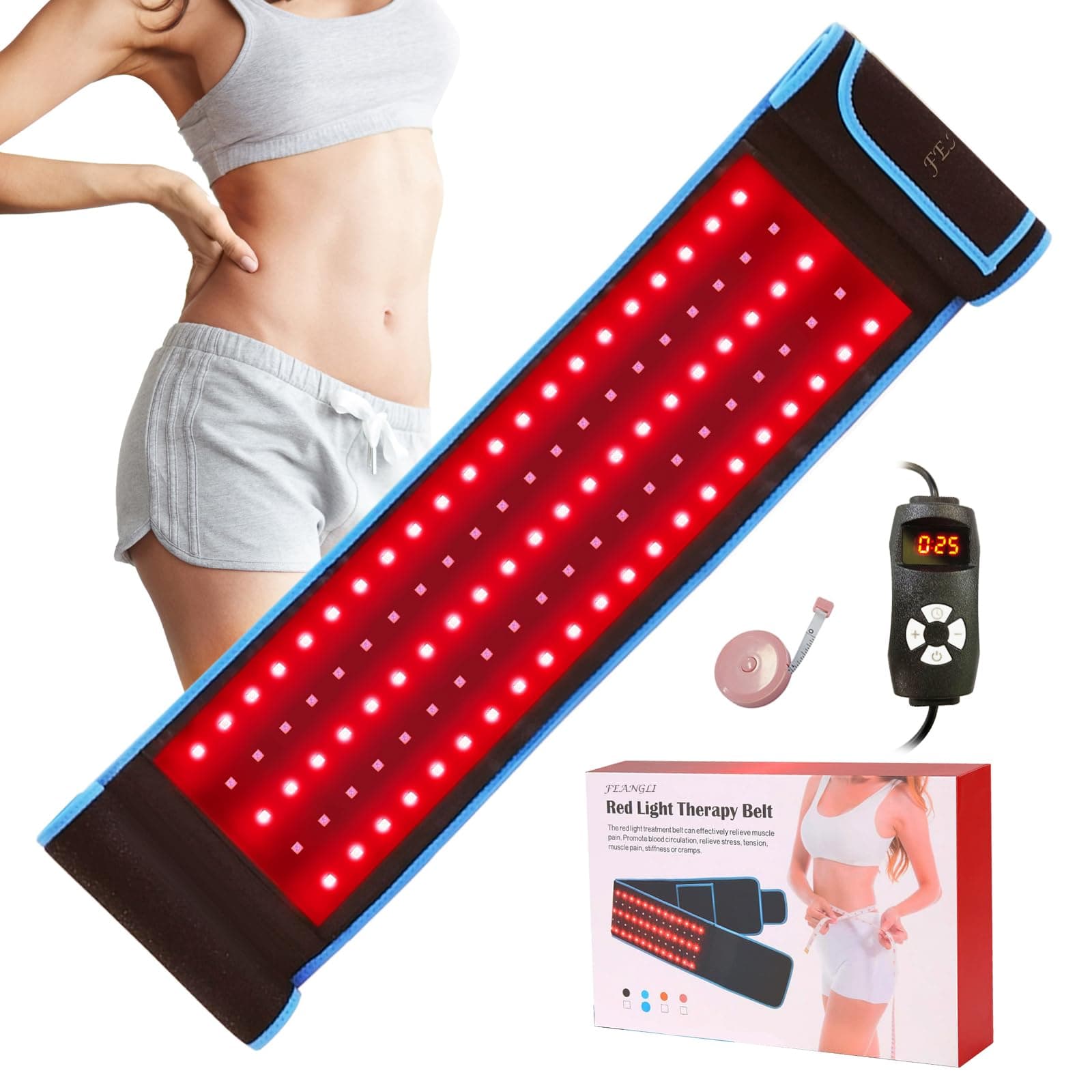 Red Light Therapy Infrared Light Therapy Wrap Belt Wearable Large Pad for Body Waist Back Shoulder Leg Knee, LED 660nm&850nm Red Light Belt Device with Timer Remote Controller, Ideal Gift
