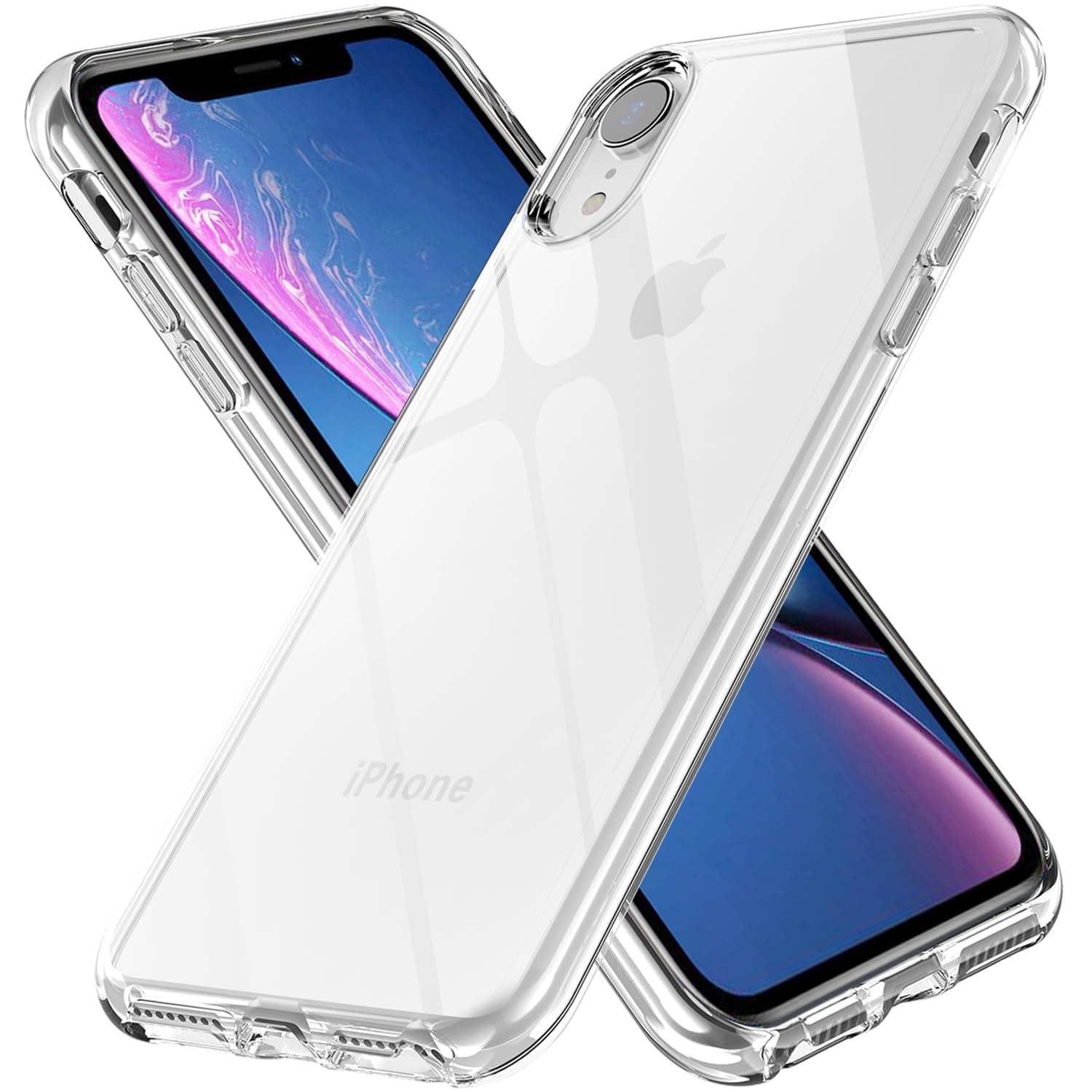 TENOC Phone Case Compatible with iPhone XR, Clear Case Shockproof Protective Bumper Slim Cover for 6.1 Inch