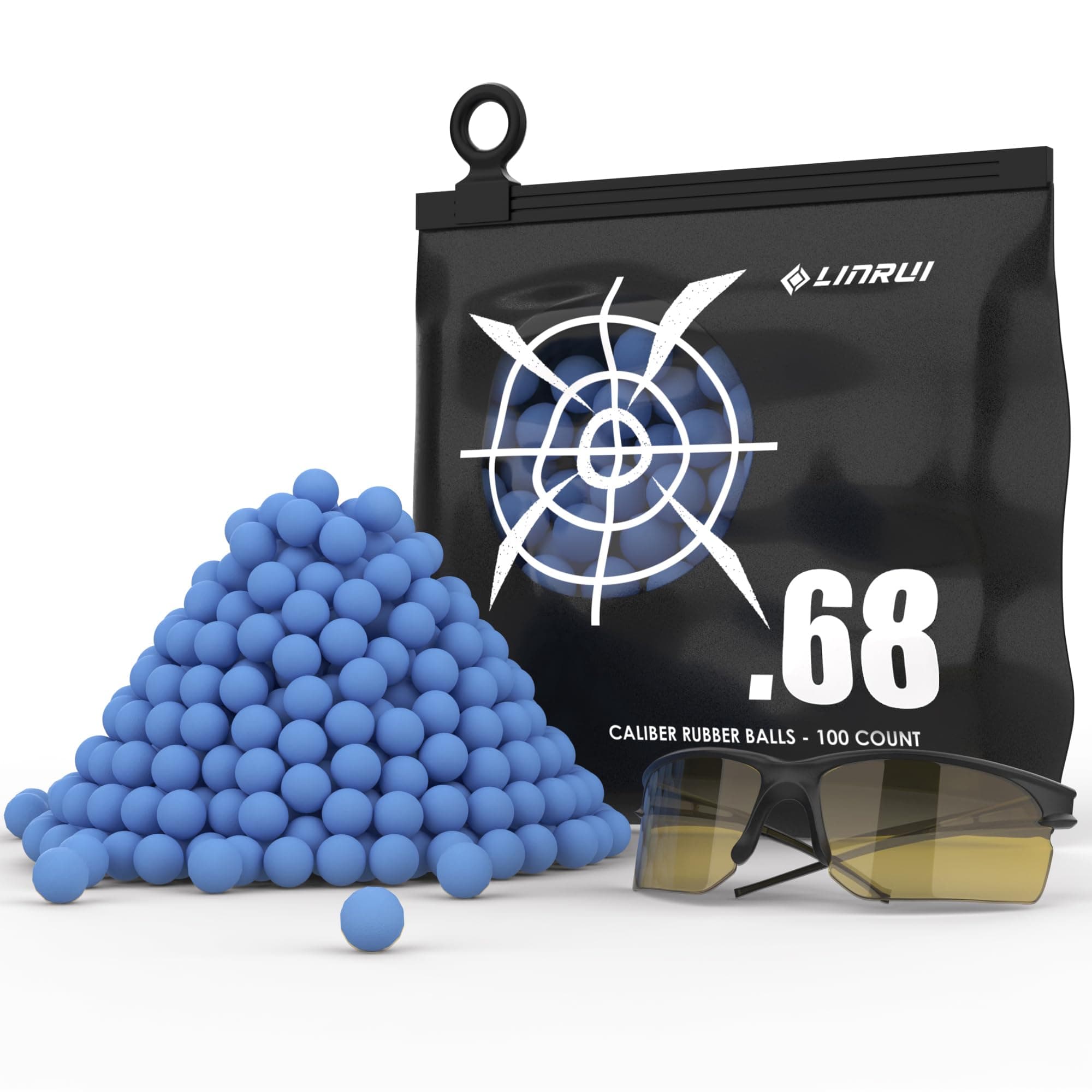 LinRui68 Cal Paintballs for Reusable Training and Self Defense, High-Impact .68 Caliber Self Defense Balls Ammo Fit for Byrna SD/T4E HDR/Paintball Gun-100ct