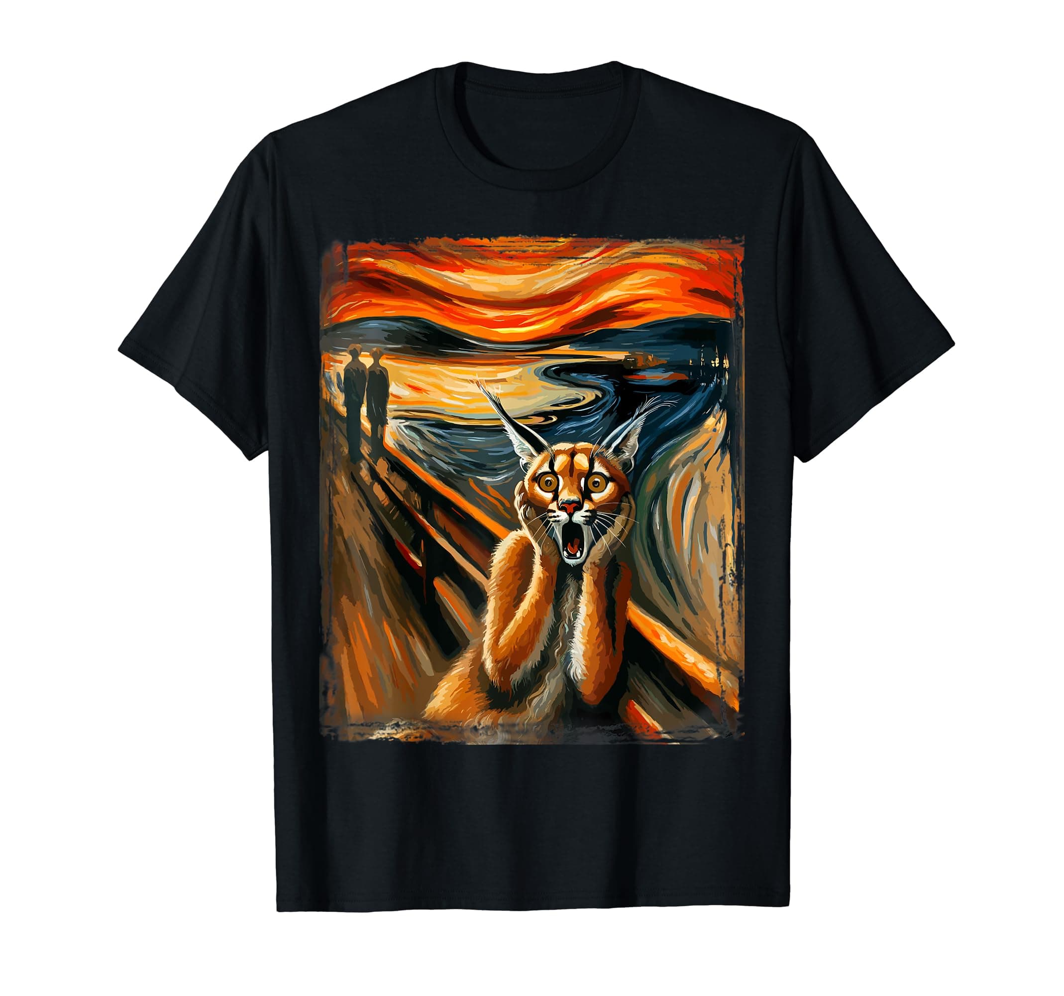 Expressionist Scream Shirt Caracal Lovers | Artistic Caracal T-Shirt